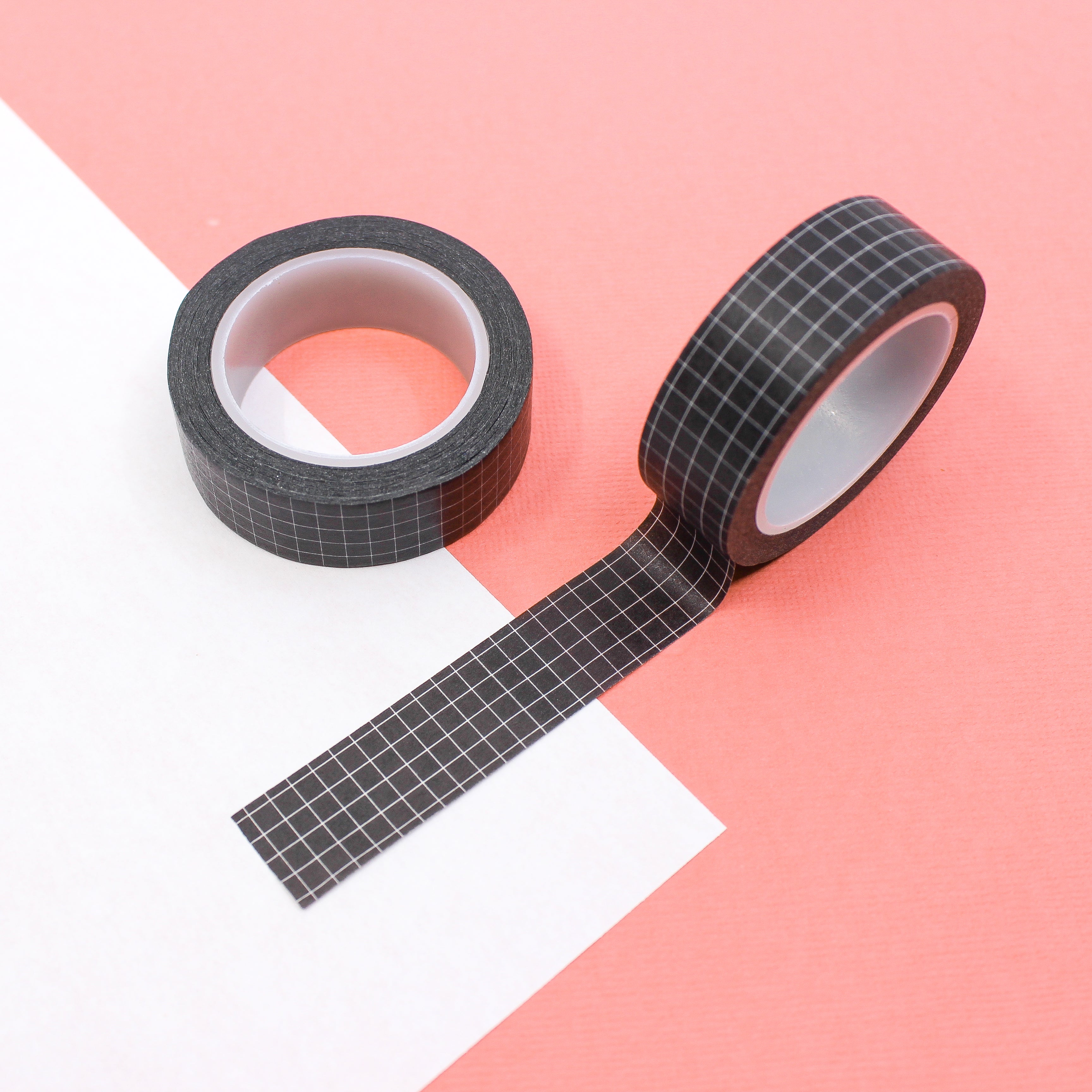 This is a black essential grid view themed washi tape from BBB Supplies Craft Shop