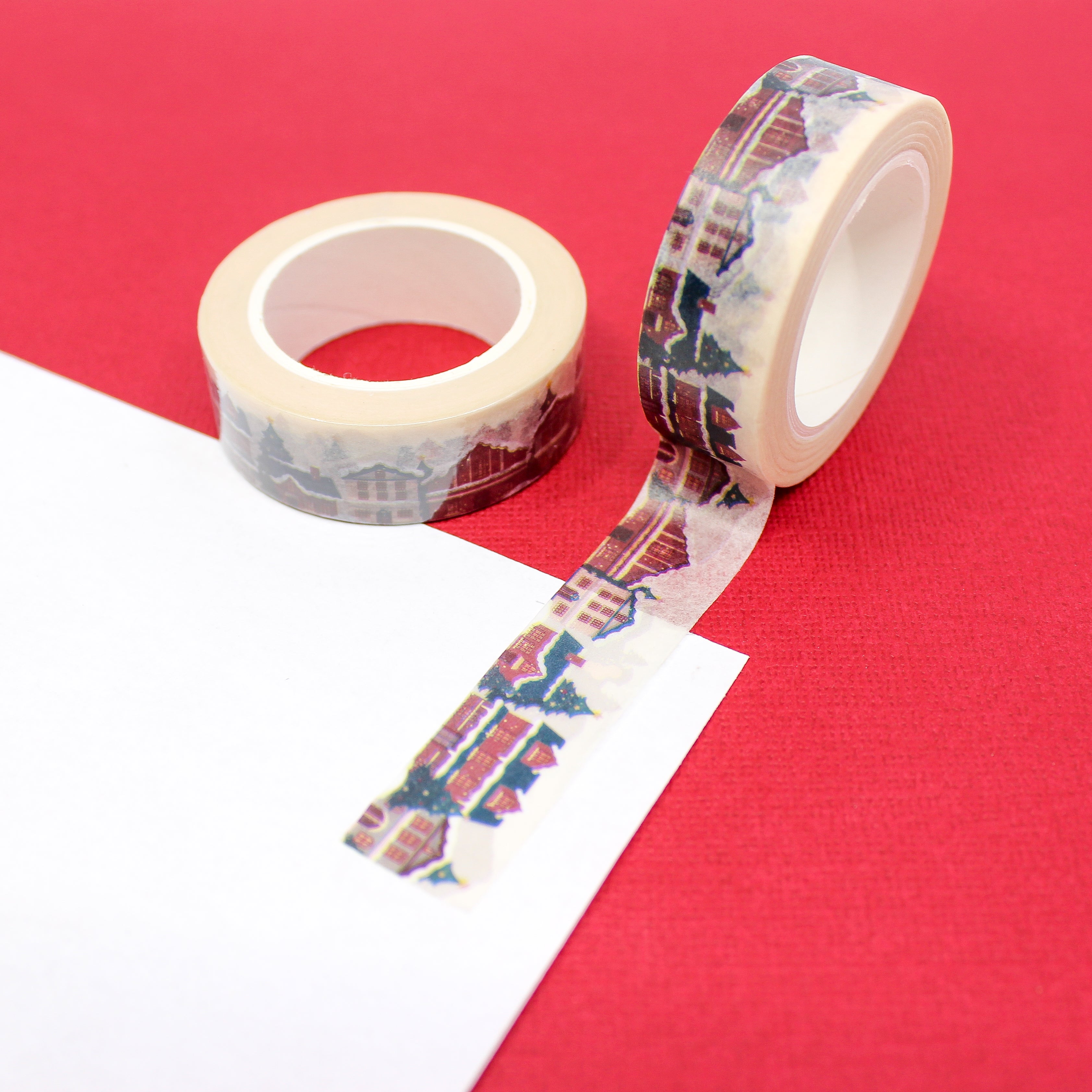 This is a Christmas Santas Village washi tape from BBB Supplies Craft Shop
