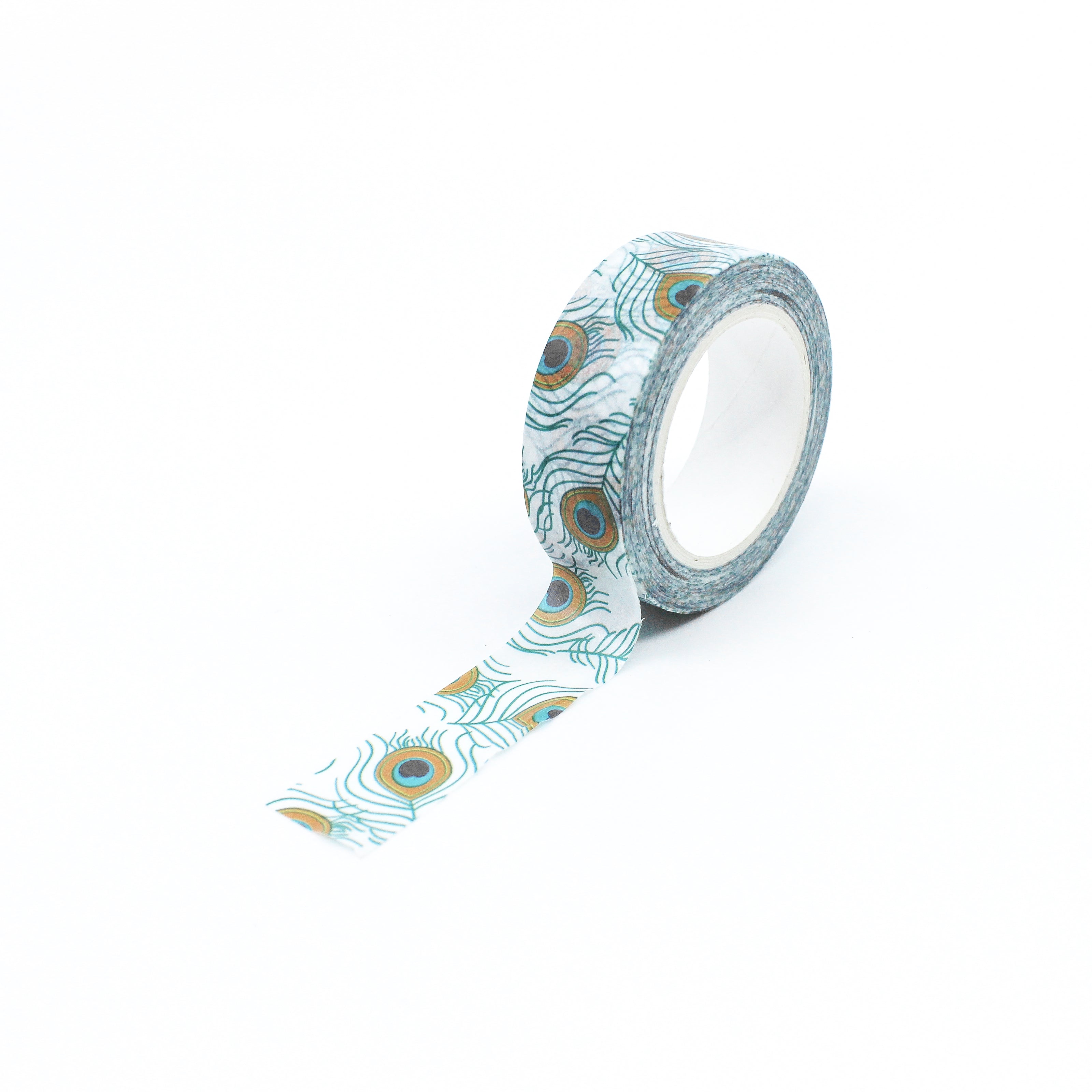 This is a full pattern repeat view of artistic peacock weather washi tape BBB Supplies Craft Shop