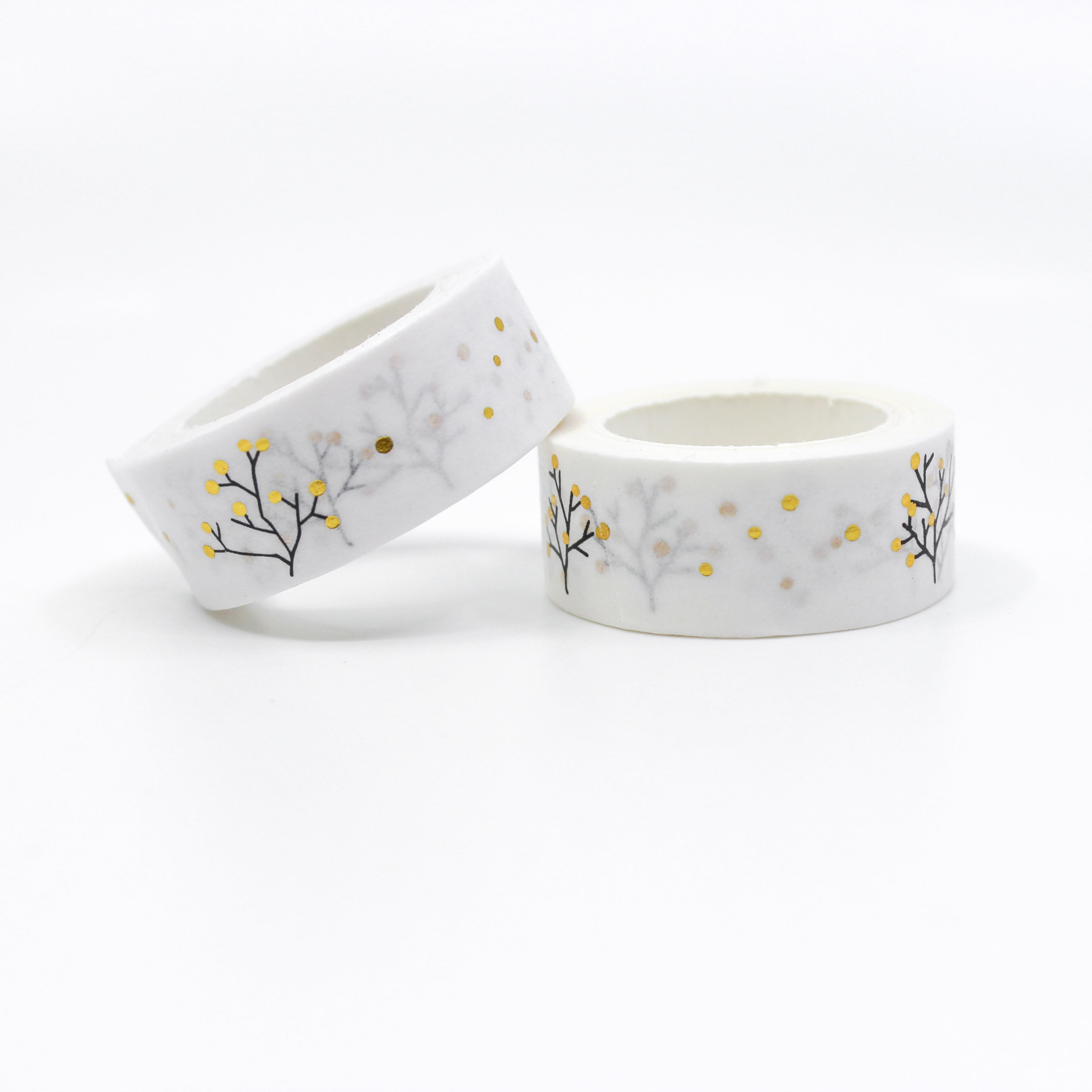 This is a black sprig with gold color of leaves washi tapes from BBB Supplies Craft Shop