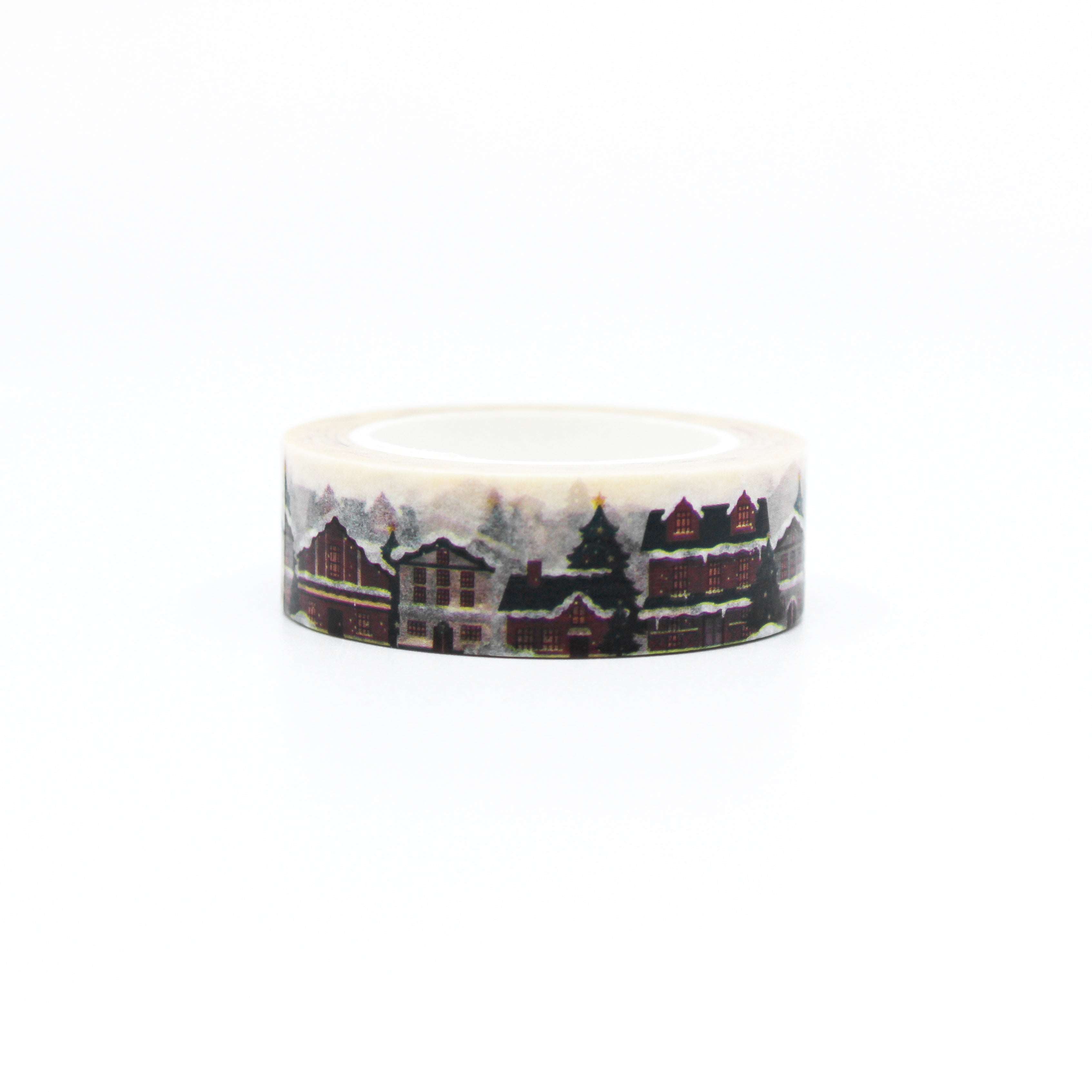 This is a Holiday Christmas village washi tape from BBB Supplies Craft Shop