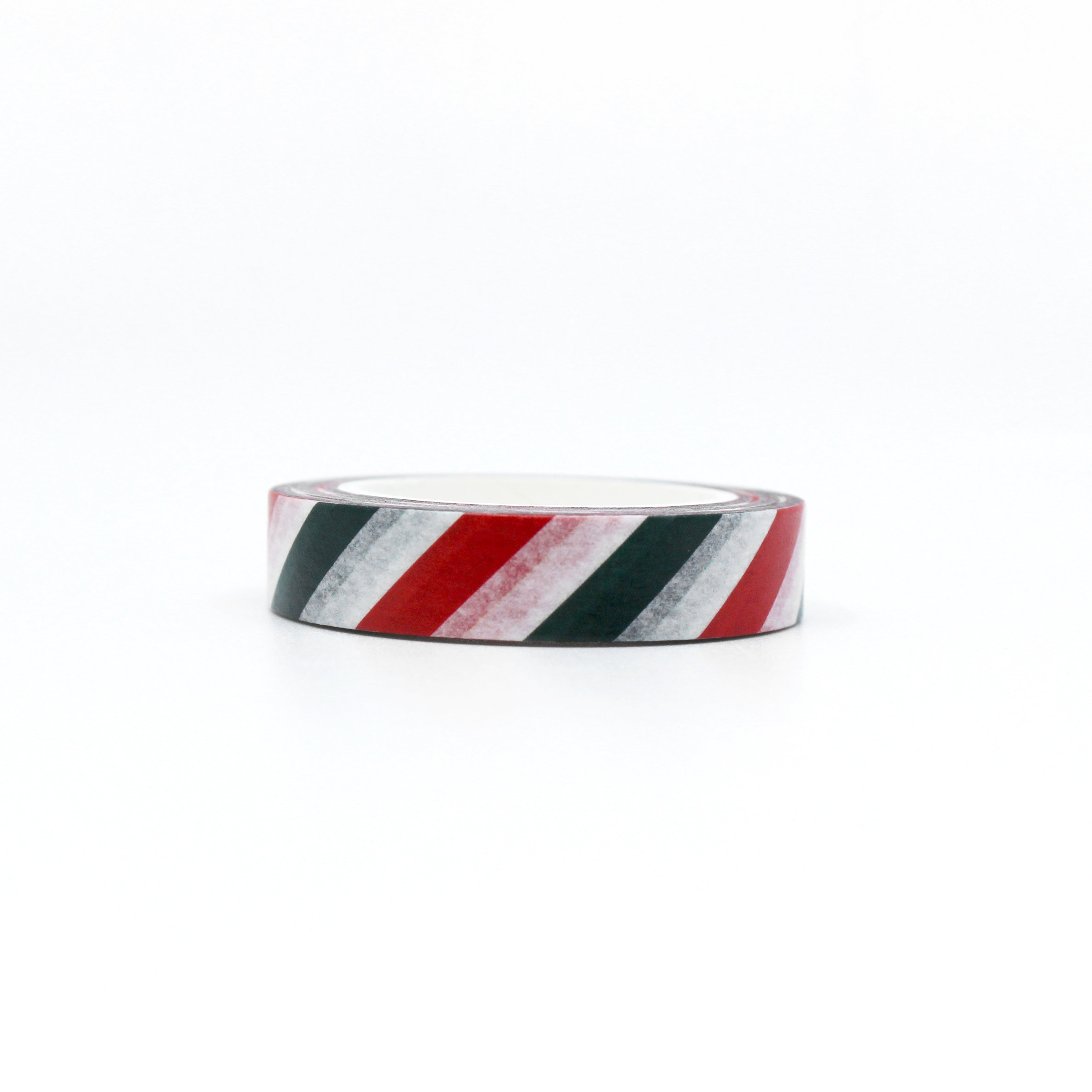 This is a colorful diagonal stripe washi tape from BBB Supplies Craft Shop