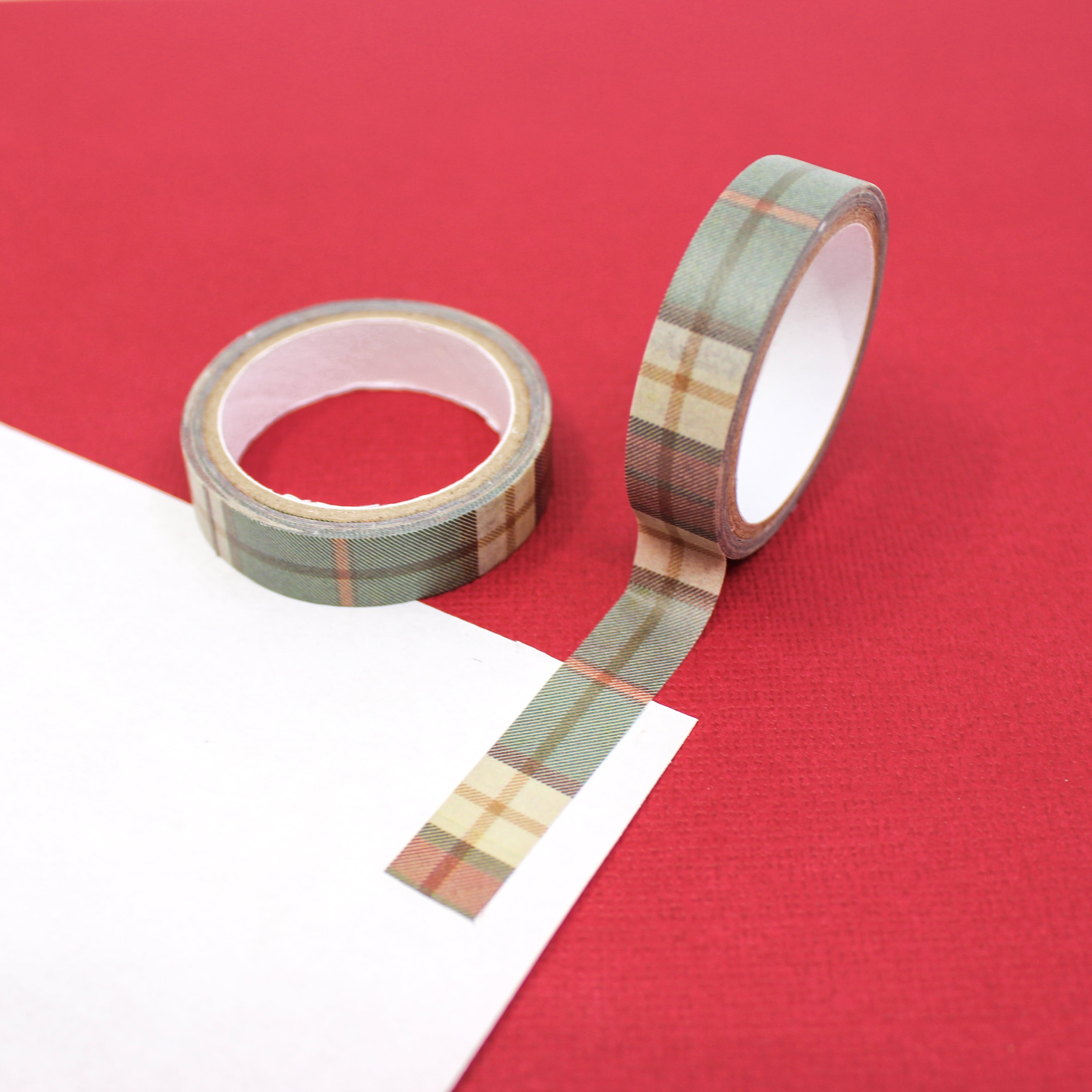 This is a classic Holiday thin plaid  washi tape from BBB Supplies Craft Shop