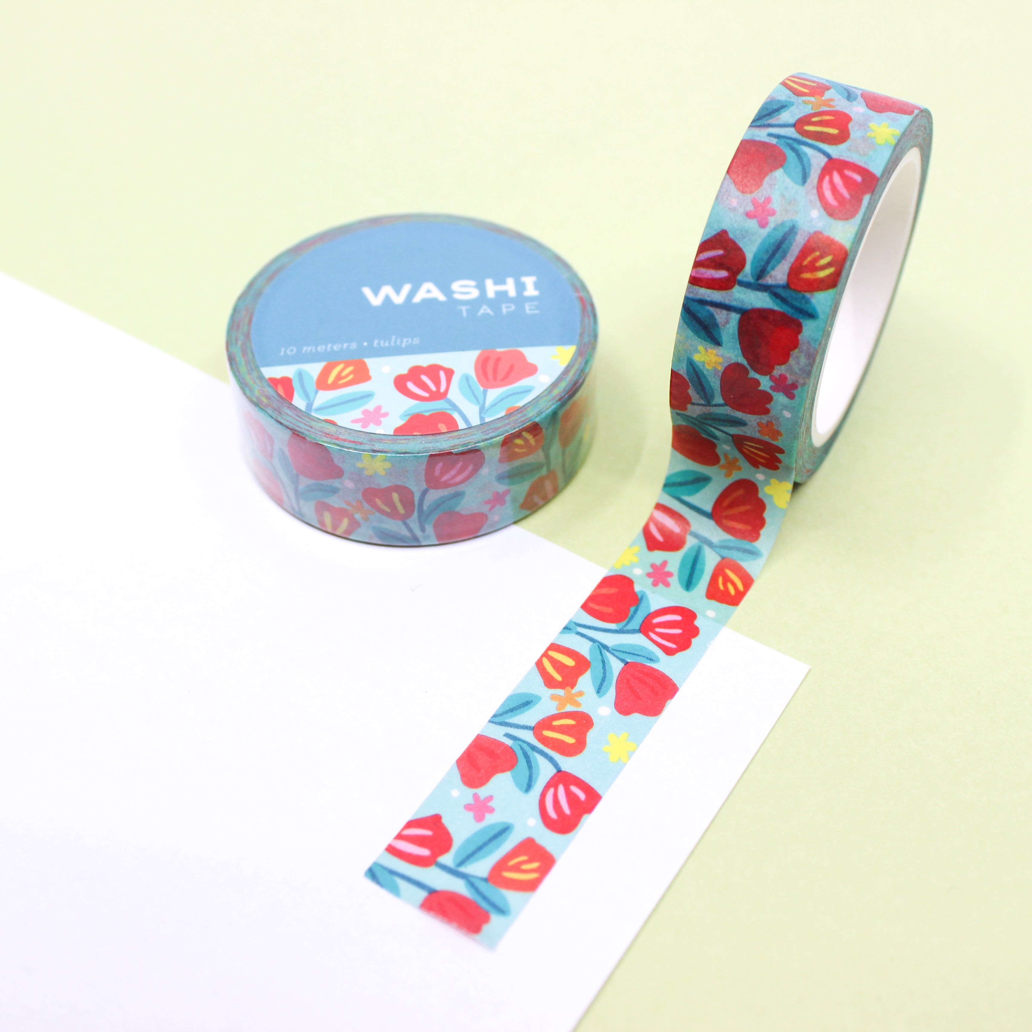 This is a red tulip themed washi tape from BBB Supplies Craft Shop