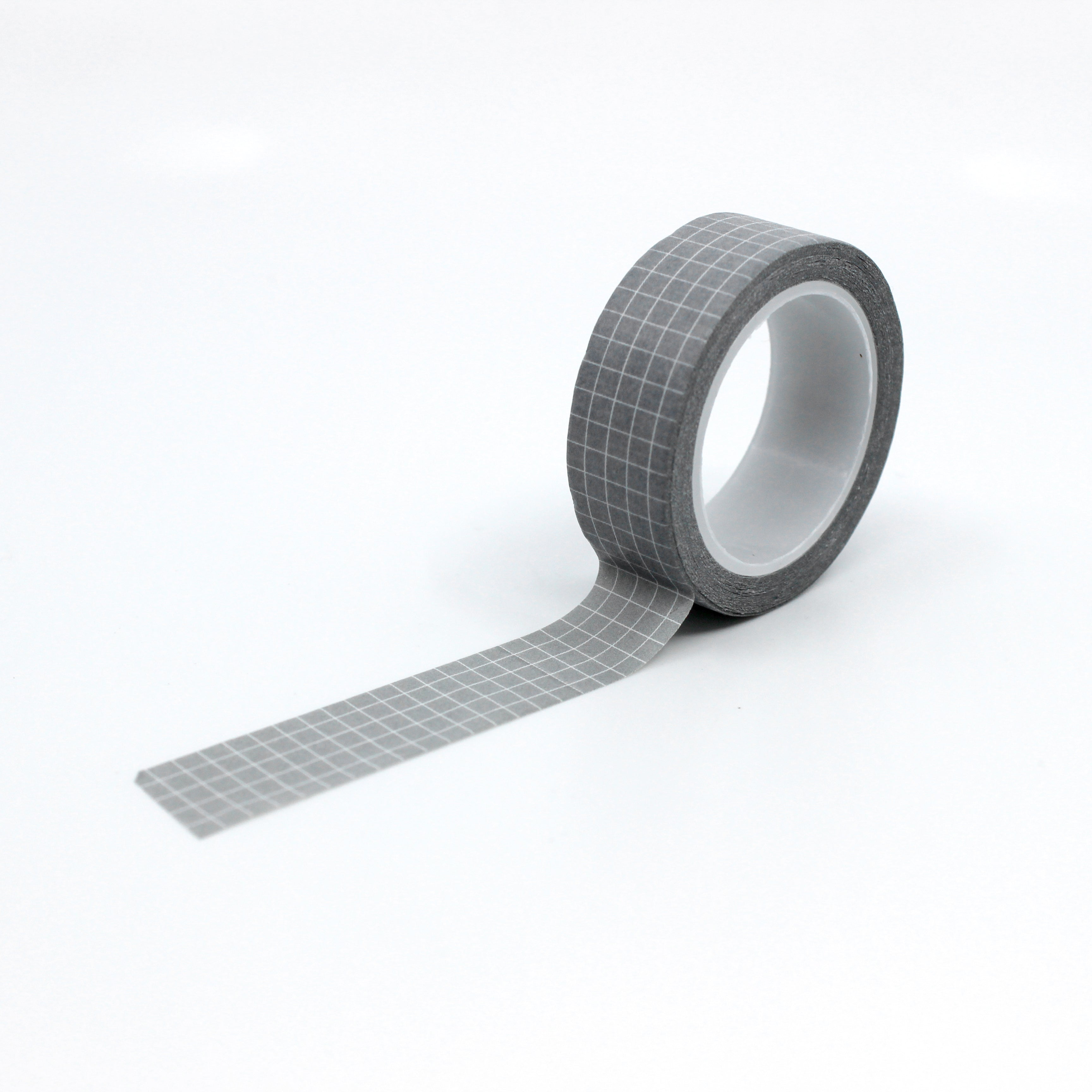 This is a full pattern repeat view of grey essential grid washi tape BBB Supplies Craft Shop