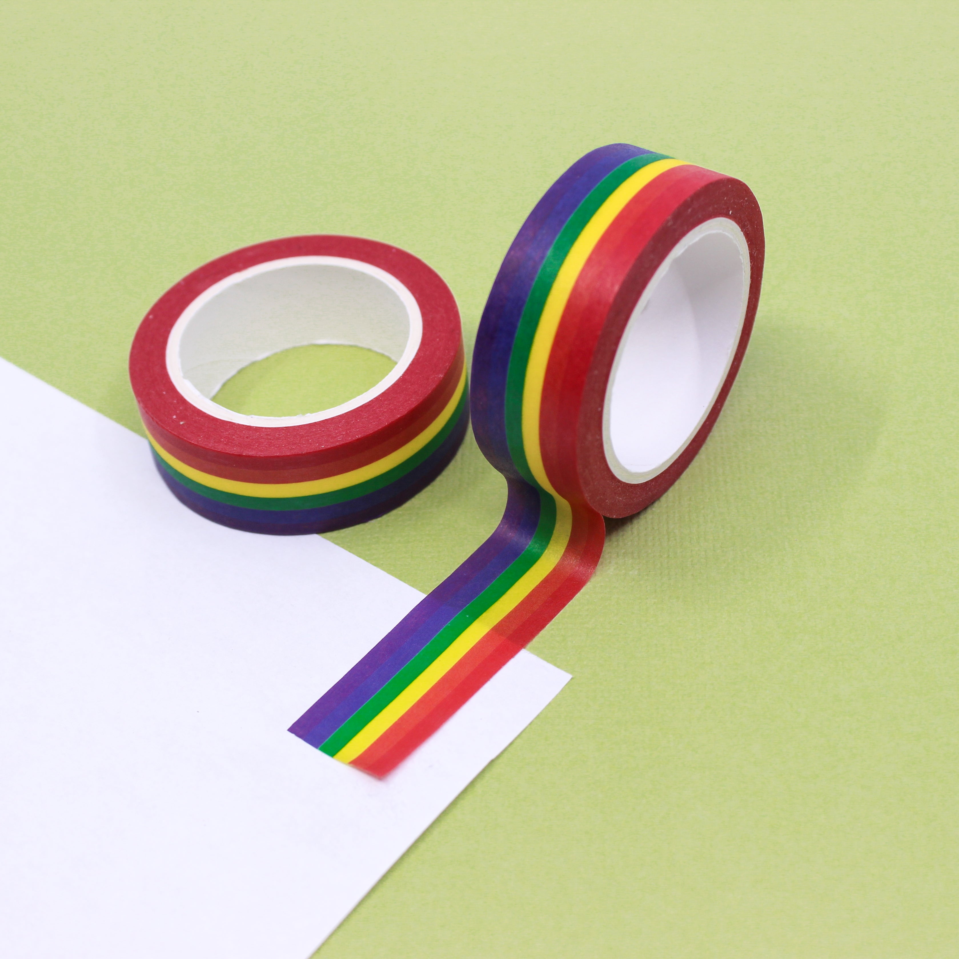 This is a rainbow color stripe view themed washi tape from BBB Supplies Craft Shop