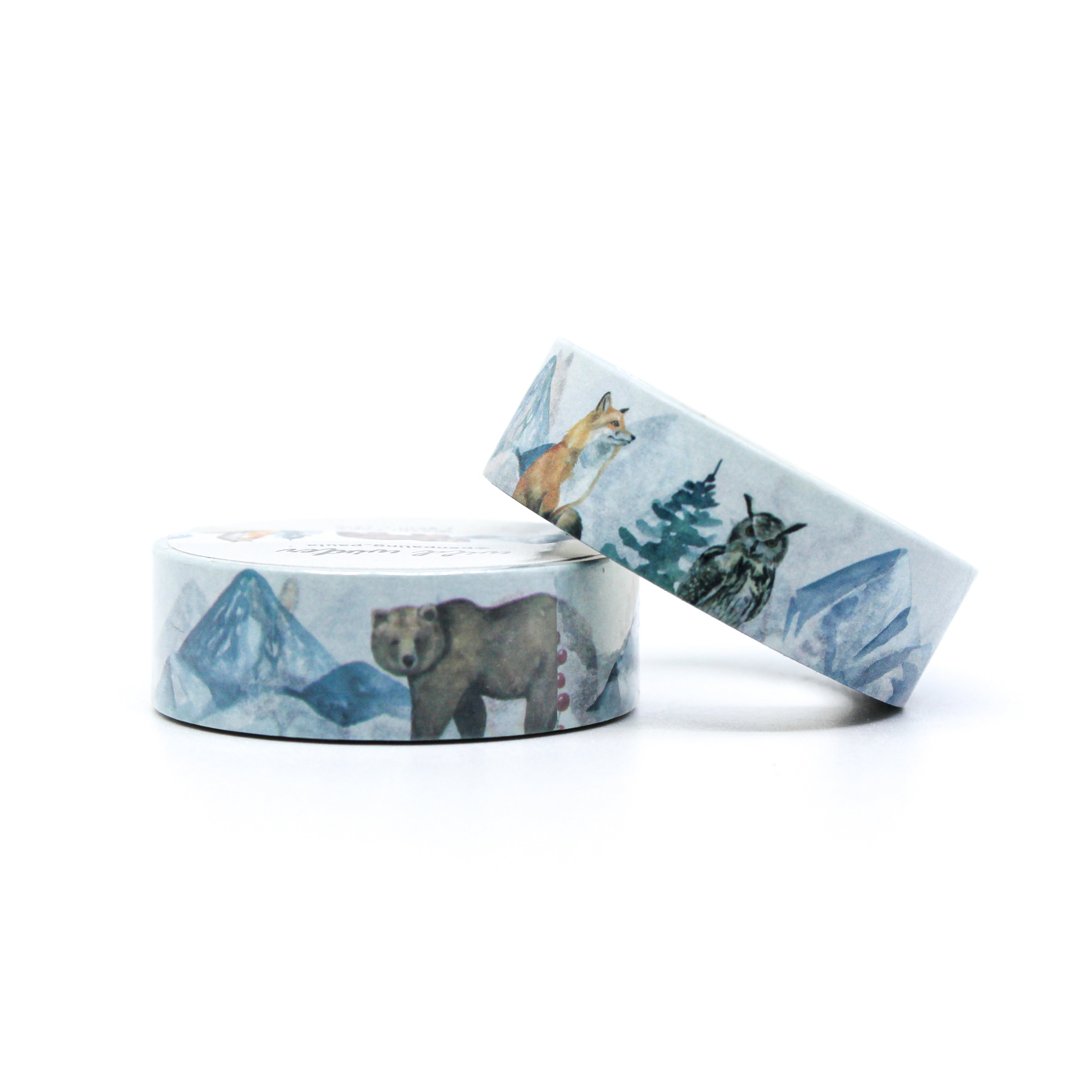 This is a roll of blue winter scenery washi tapes from BBB Supplies Craft Shop