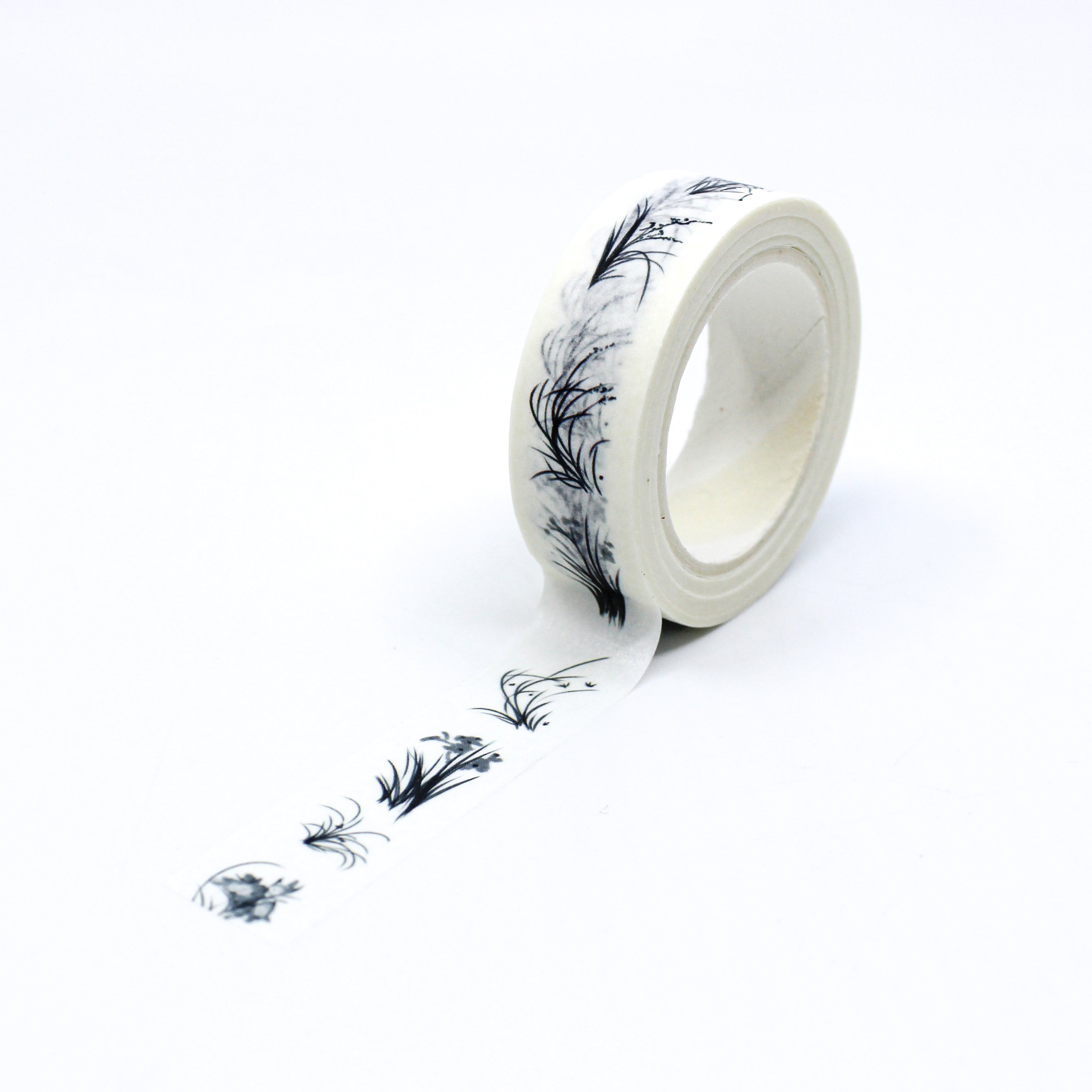 This is a full pattern repeat view of willow botanicals shrub washi tape from BBB Supplies Craft Shop
