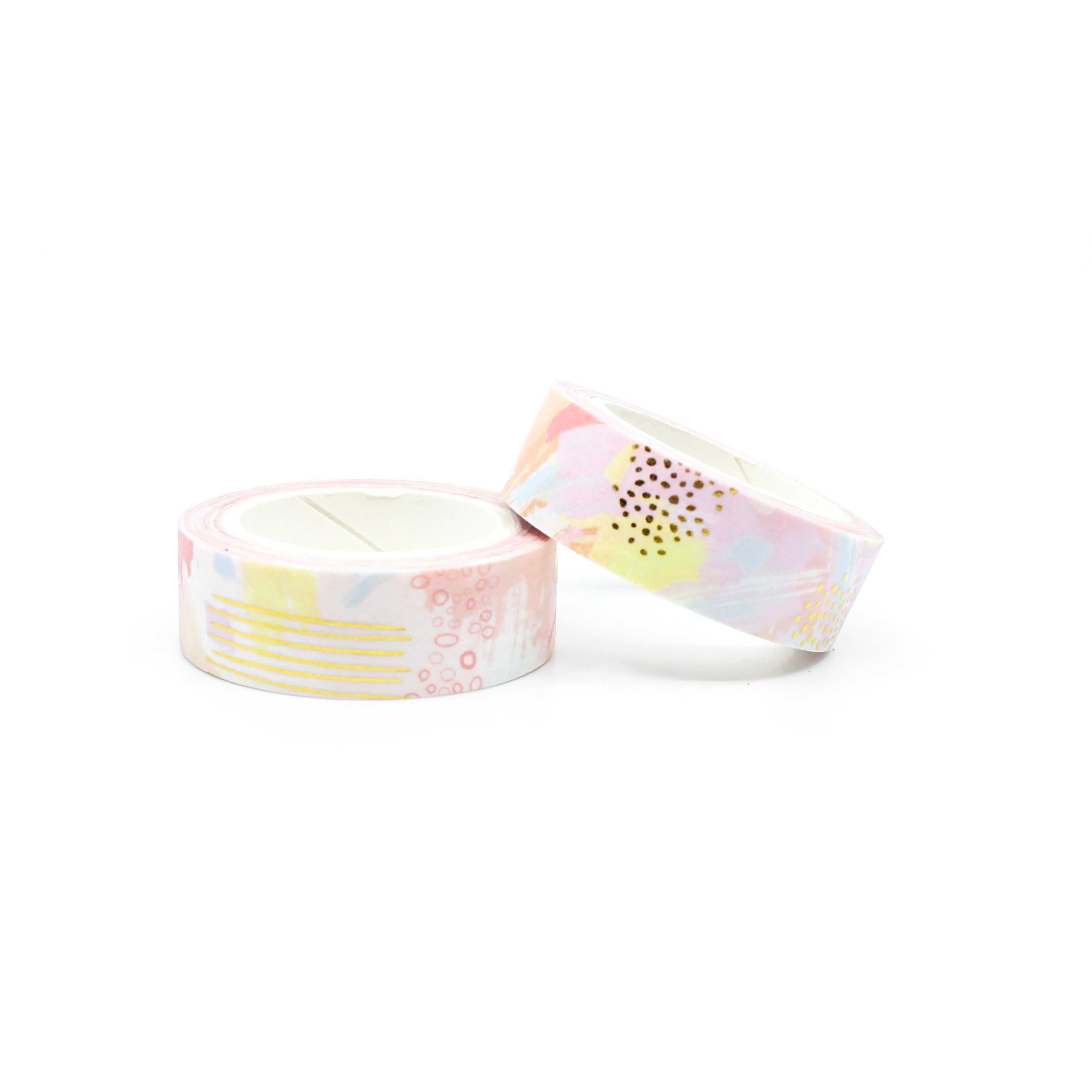 This tape is a unique and pretty decorative pattern that is reminiscent of a retro 80's pattern and will add some sparkle to any craft project, BUJO, or planner spread. We offer four different patterns in this style in our shop. This tape is sold at BBB Supplies Craft Shop.