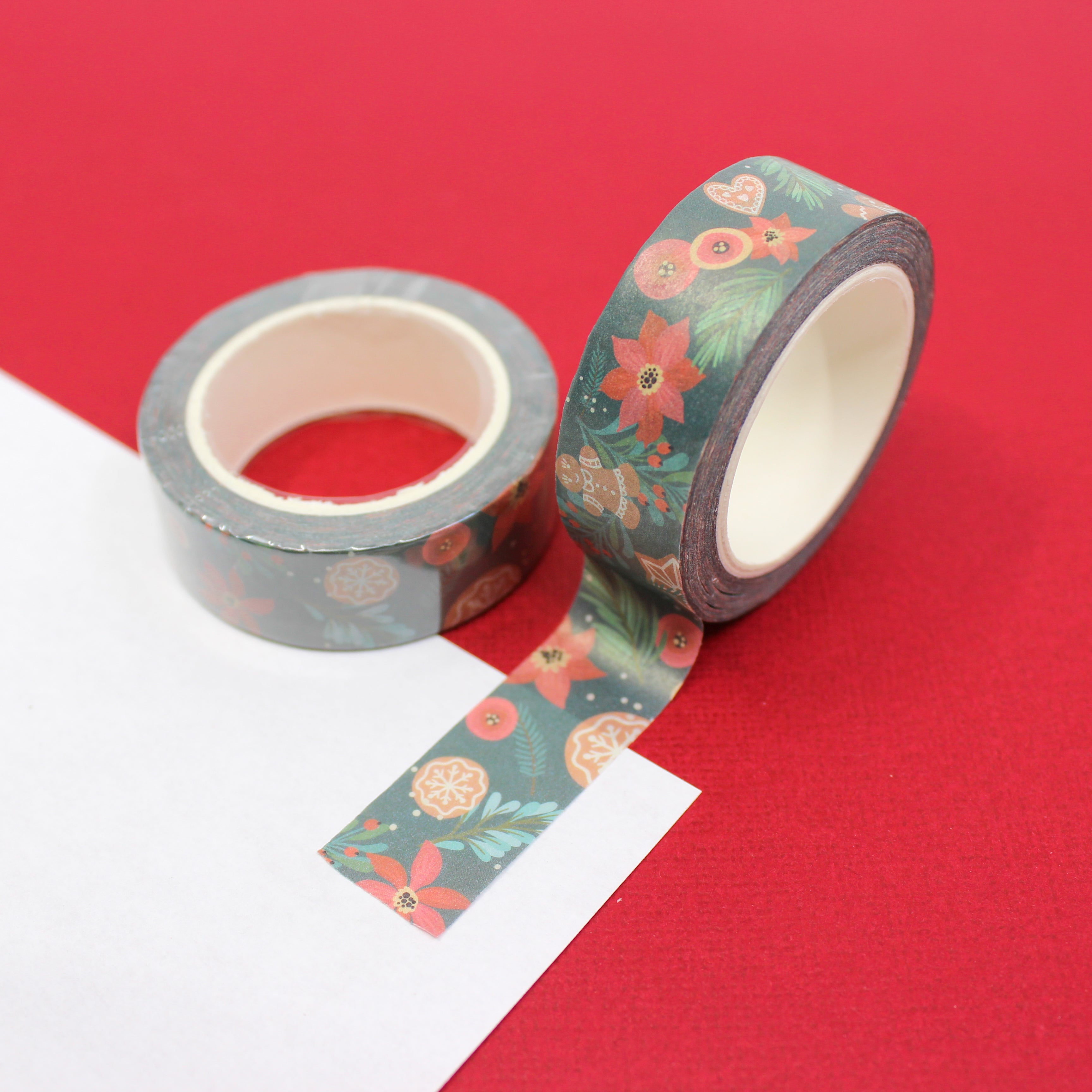 Holiday Warmth with this Christmas Cookie and Gingerbread Man Washi Tape which is perfect for decorating homemade holiday goodies you are gifting.