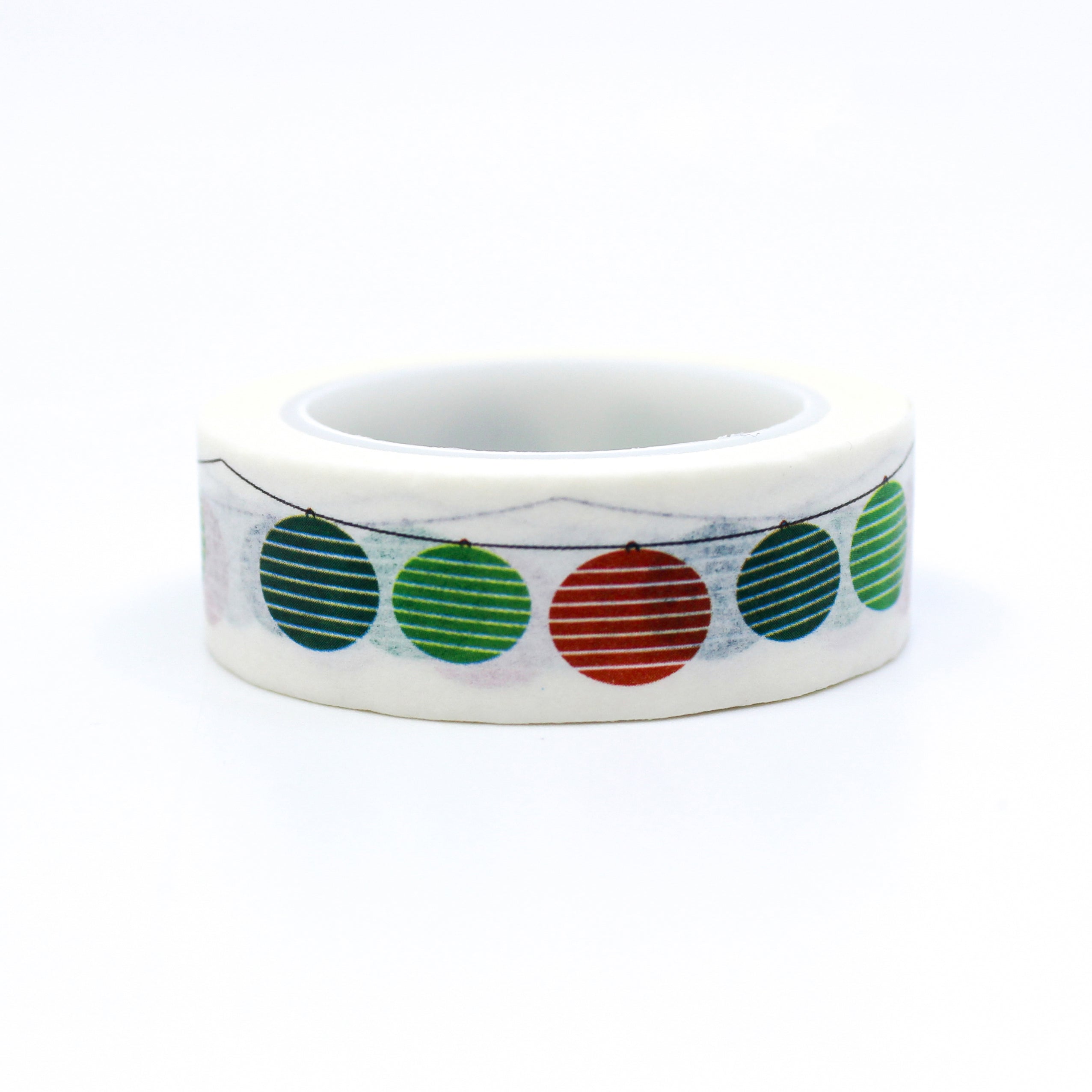 This is a Holiday modern fun Christmas balls ornament pattern washi tape from BBB Supplies Craft Shop