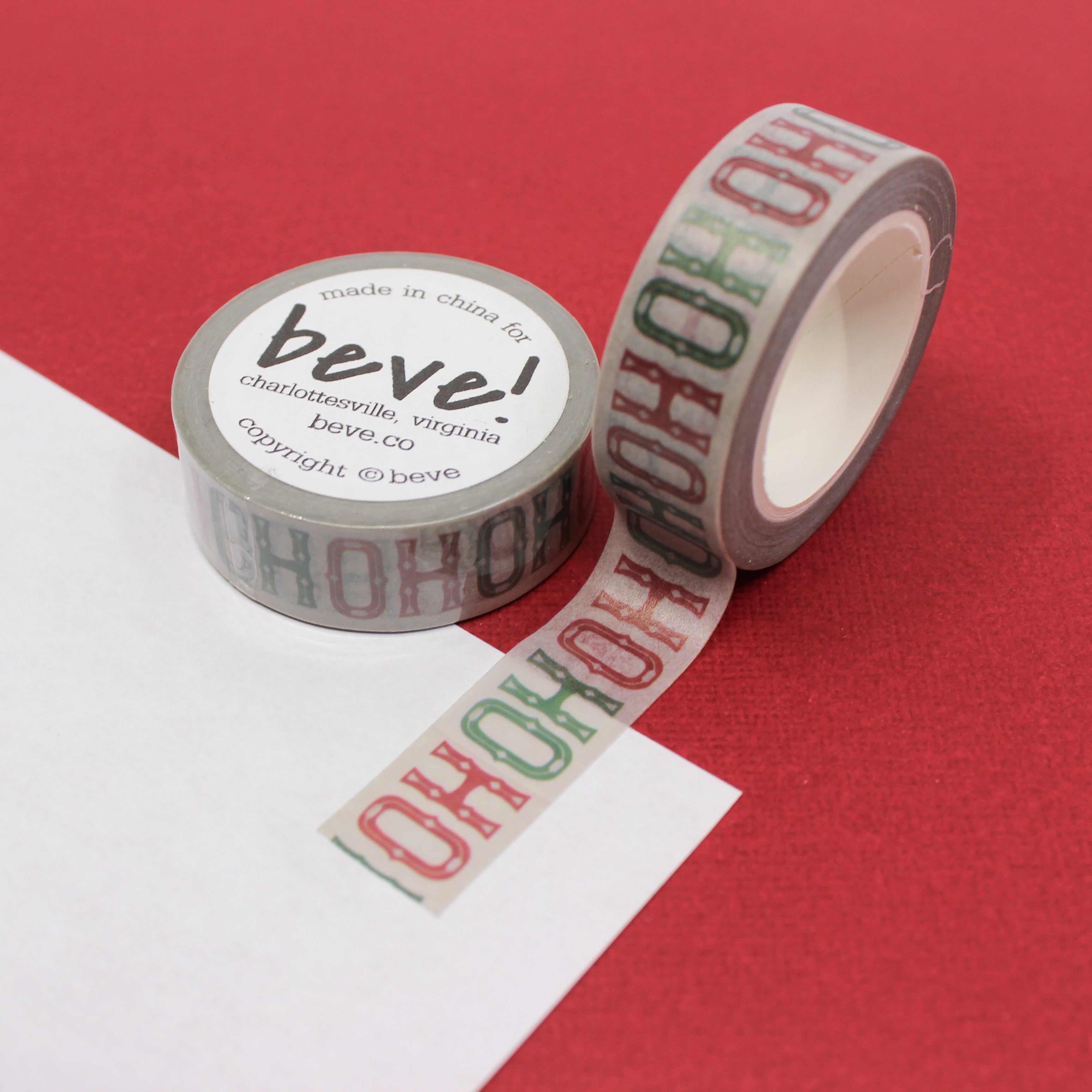 This is a Ho Ho Ho greetings of Santa Claus pattern washi tape from BBB Supplies Craft Shop