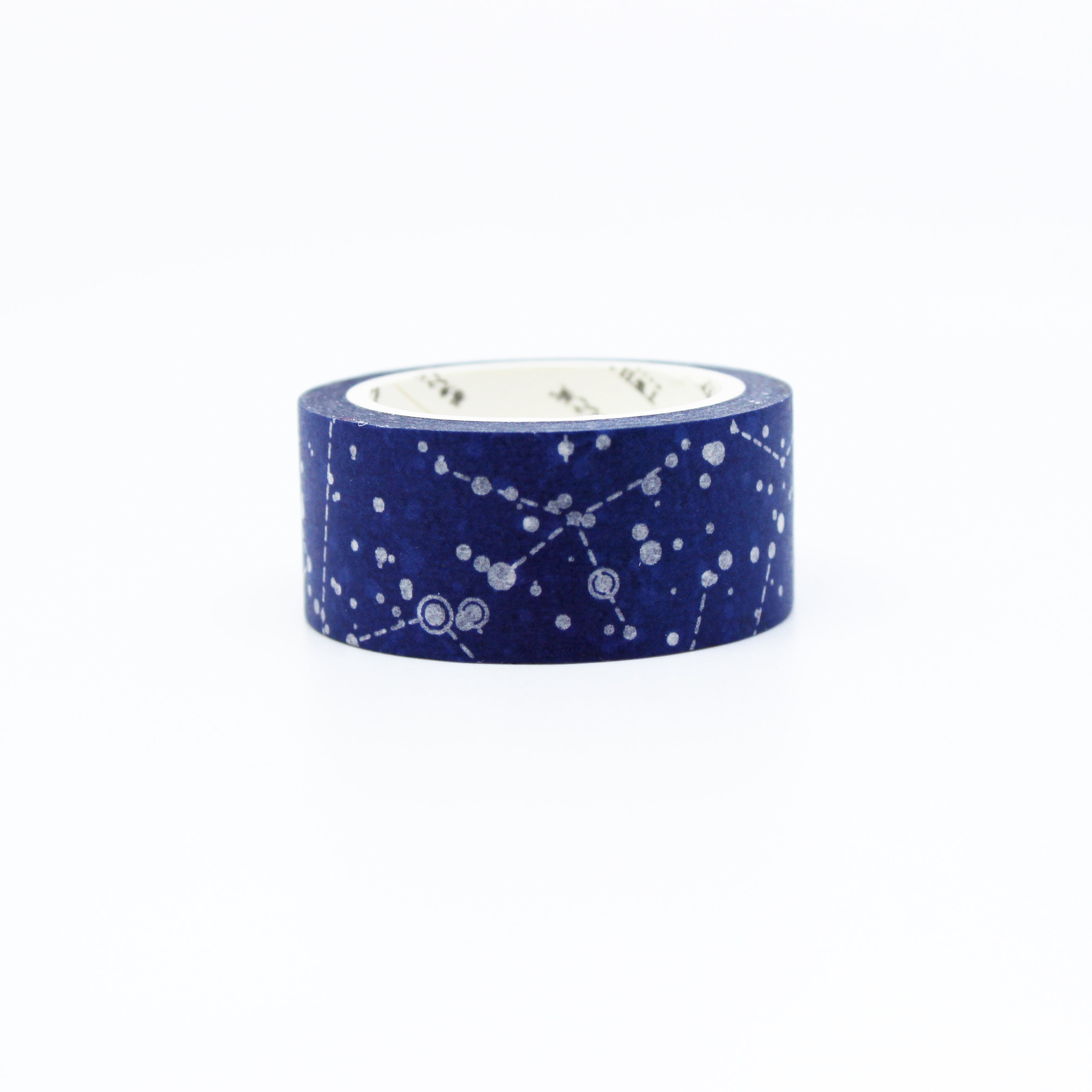 This is a blue foil interstellar  astronomy pattern washi tape from BBB Supplies Craft Shop