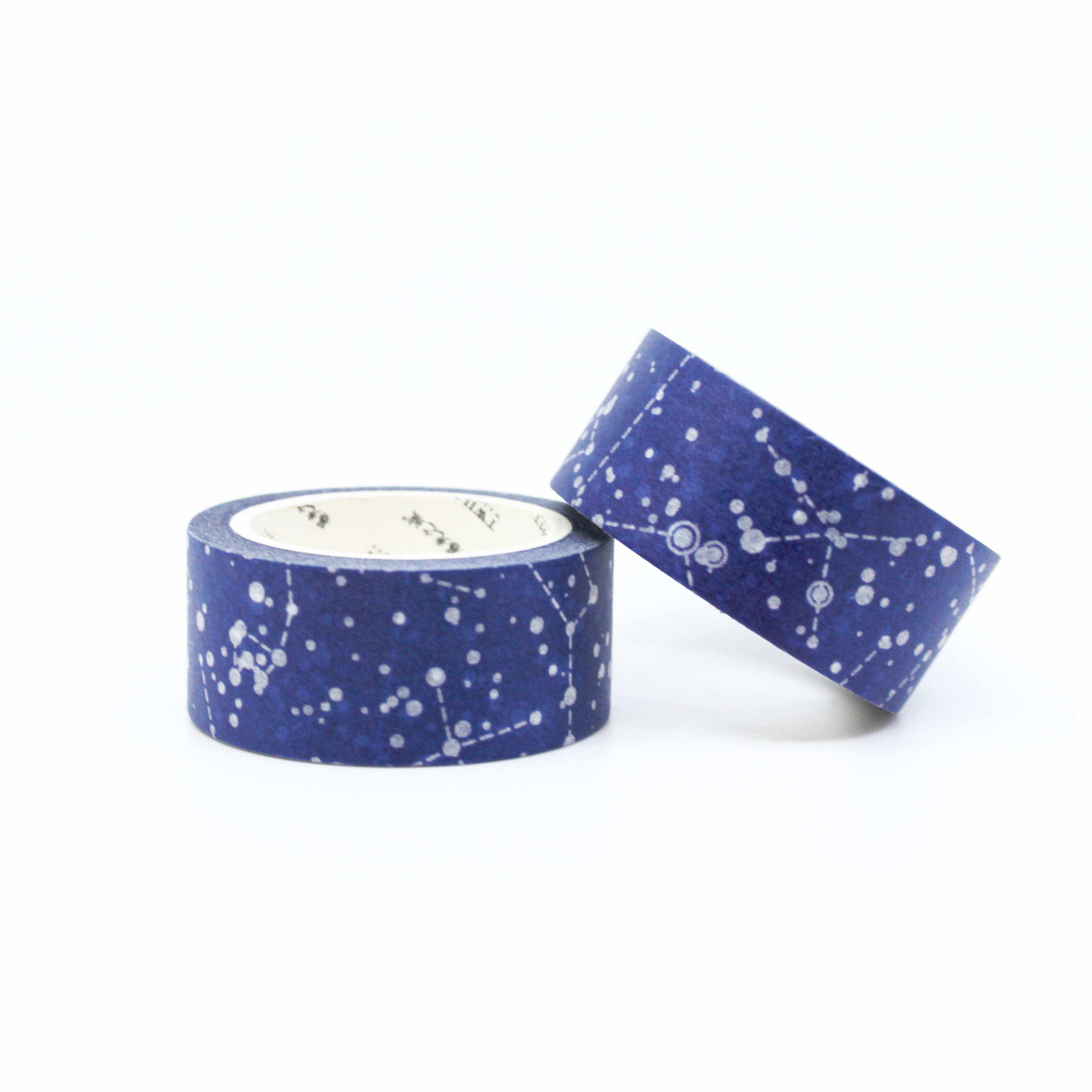 This is a blue foil interstellar astronomy pattern washi tape for Journal Supplies, Scrapbooking washi tapes from BBB Supplies Craft Shop