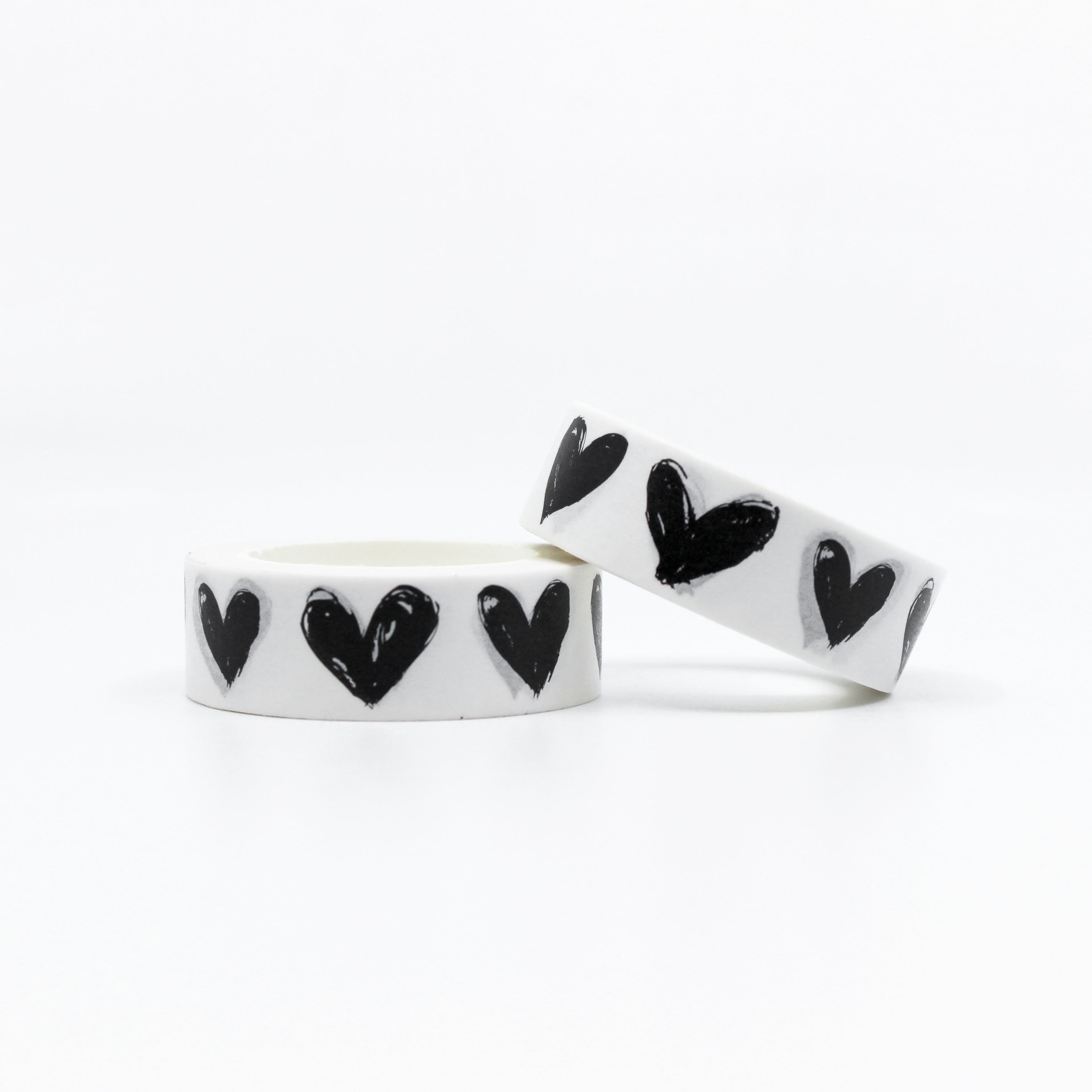 This is a nice solid black sketchy hearts washi tapes from BBB Supplies Craft Shop