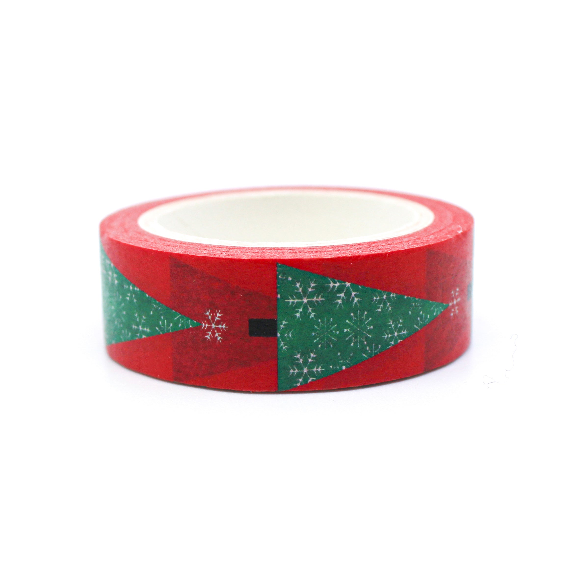 This is a triangle christmas tree washi tape wiht snowflake details from BBB Supplies Craft Shop