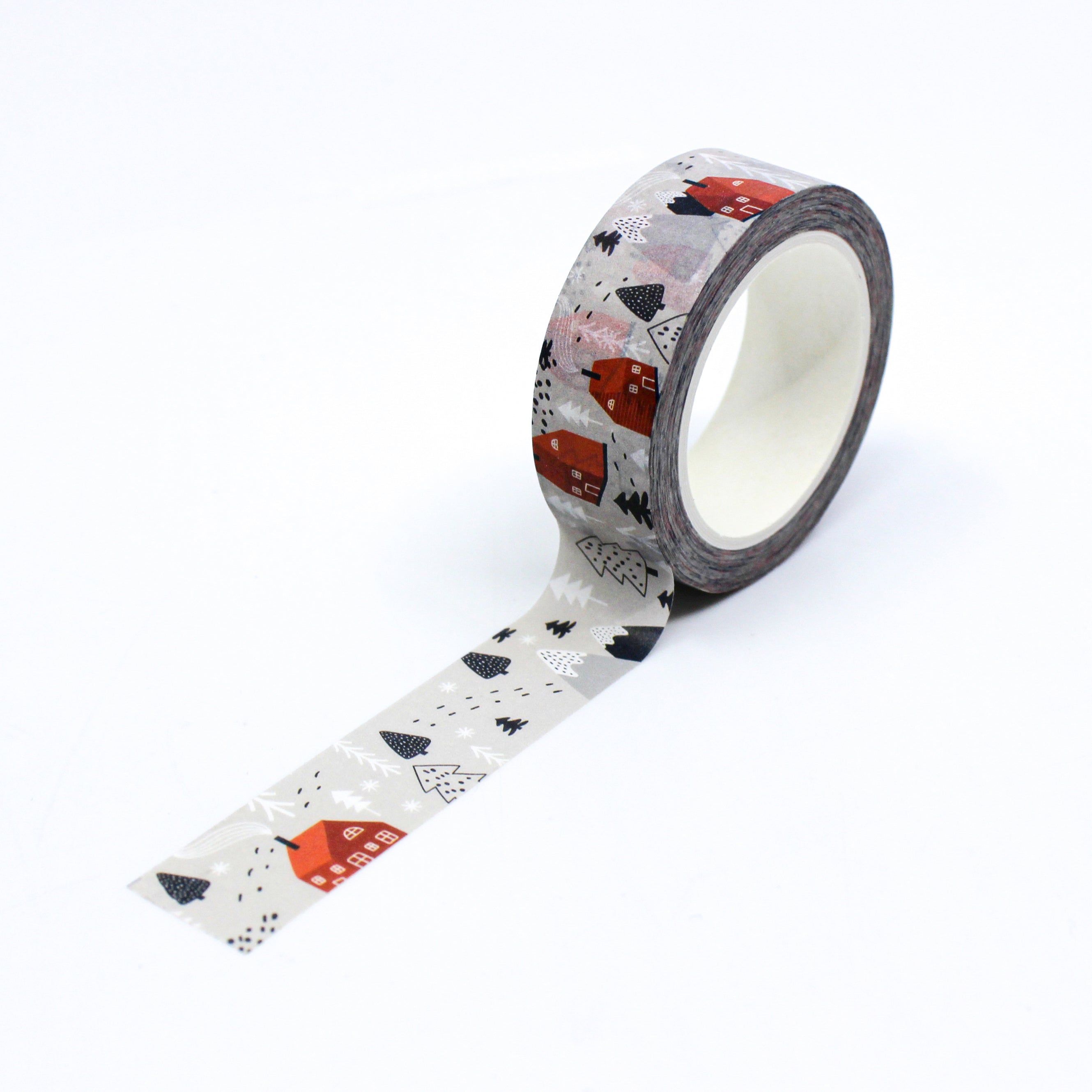 Cute Nordic Forest with Red House Washi Tape from BBB Supplies Craft Shop.