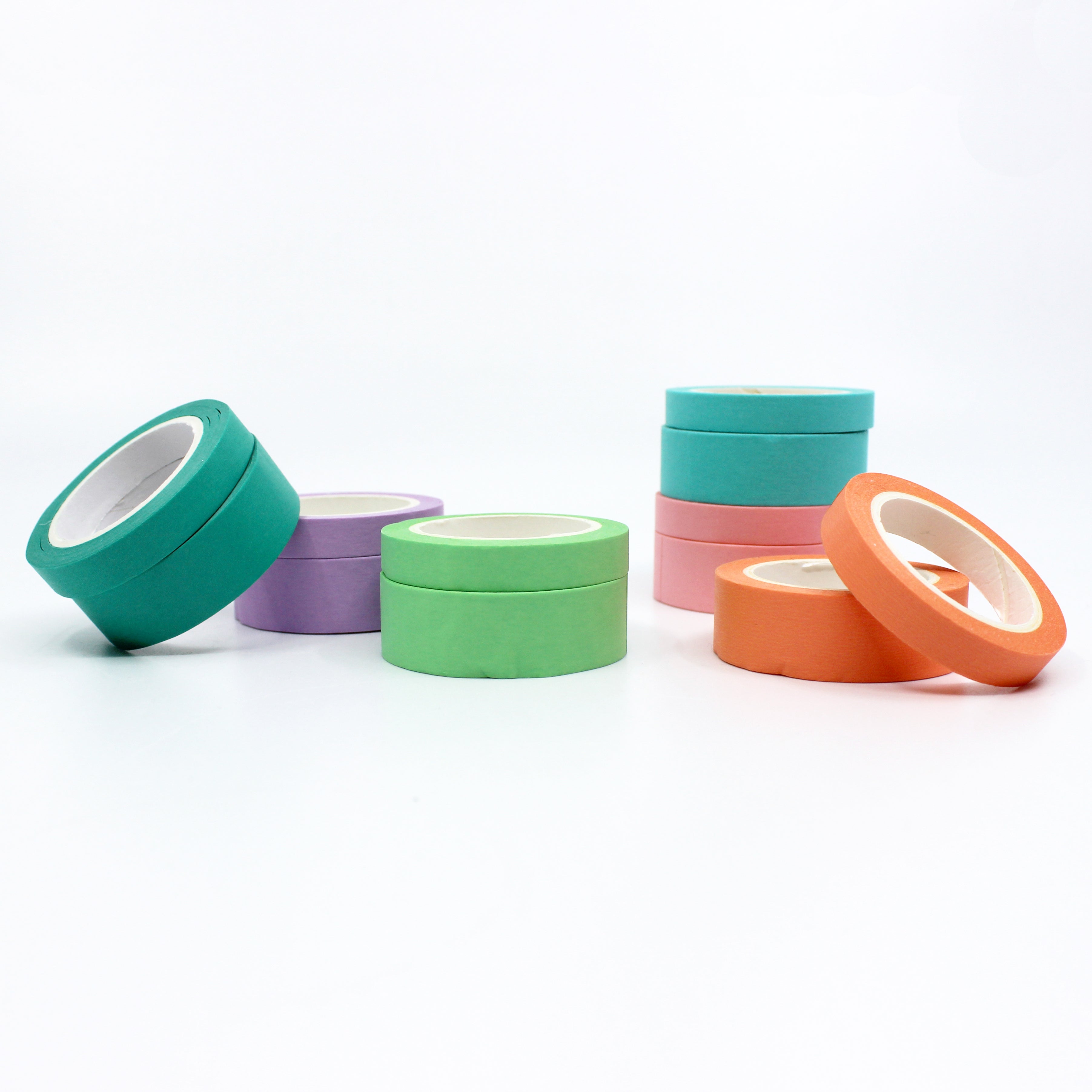 This pastel pink washi tape is vibrant and fun. This washi tape is part of our solid neon thick-thin matching duo washi collection. Find the perfect color for any project in BBB Supplies' thick-thin solids collection, from neon to neutral to pastel and more. This tape is sold at BBB Supplies Craft Shop.