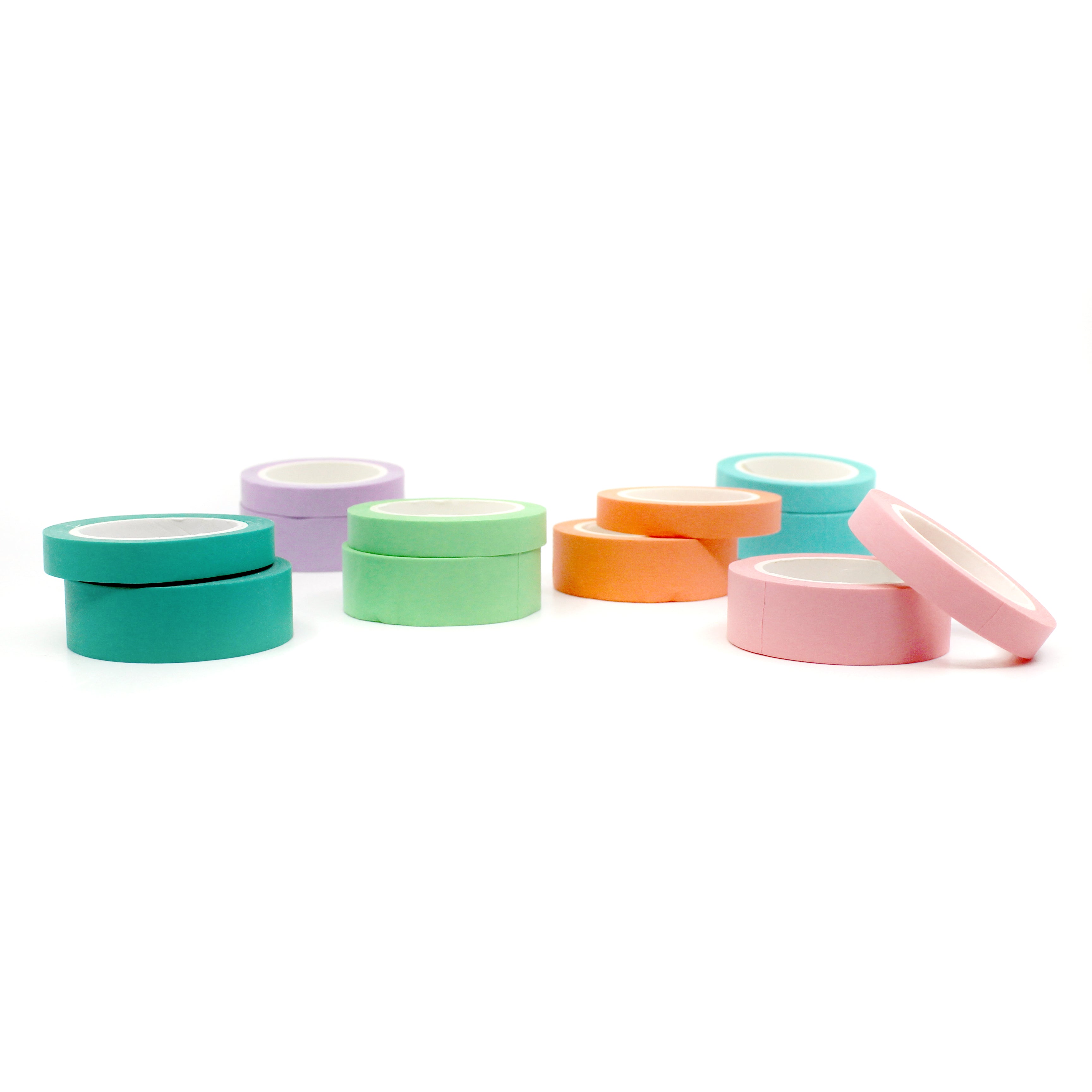 This pastel green washi tape is vibrant and fun. This washi tape is part of our solid neon thick-thin matching duo washi collection. Find the perfect color for any project in BBB Supplies' thick-thin solids collection, from neon to neutral to pastel and more. This tape is sold at BBB Supplies Craft Shop.