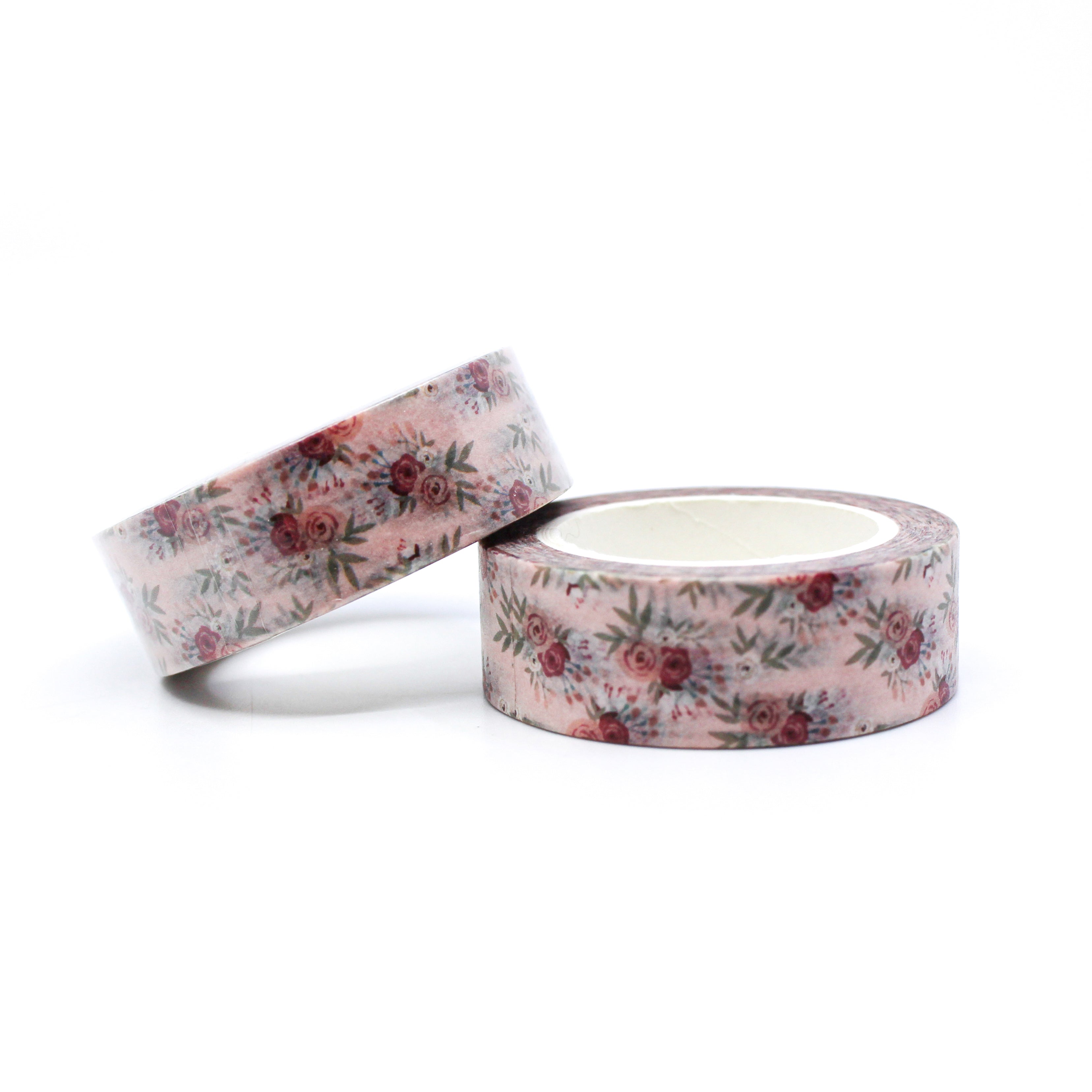 This a pink vintage florals washi tape for Journal Supplies, Scrapbooking washi tapes from BBB Supplies Craft Shop