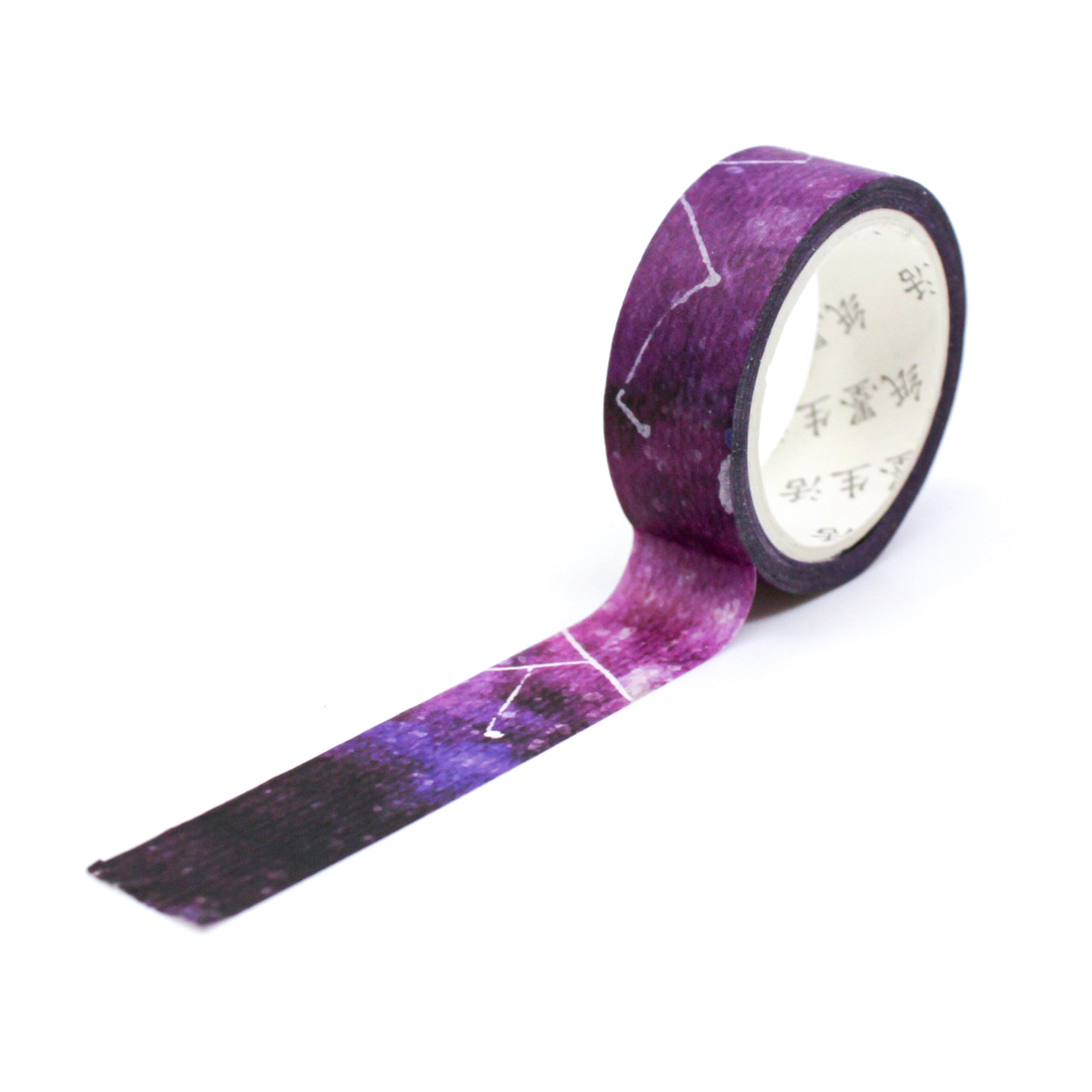 This deep purple zodiac sky watercolor washi tape is the perfect addition to your washi collection. The simplicity of the pattern is perfect for accenting and matching any project's theme while adding a beautiful and interesting pattern. This tape is sold at BBB Supplies Craft Shop.