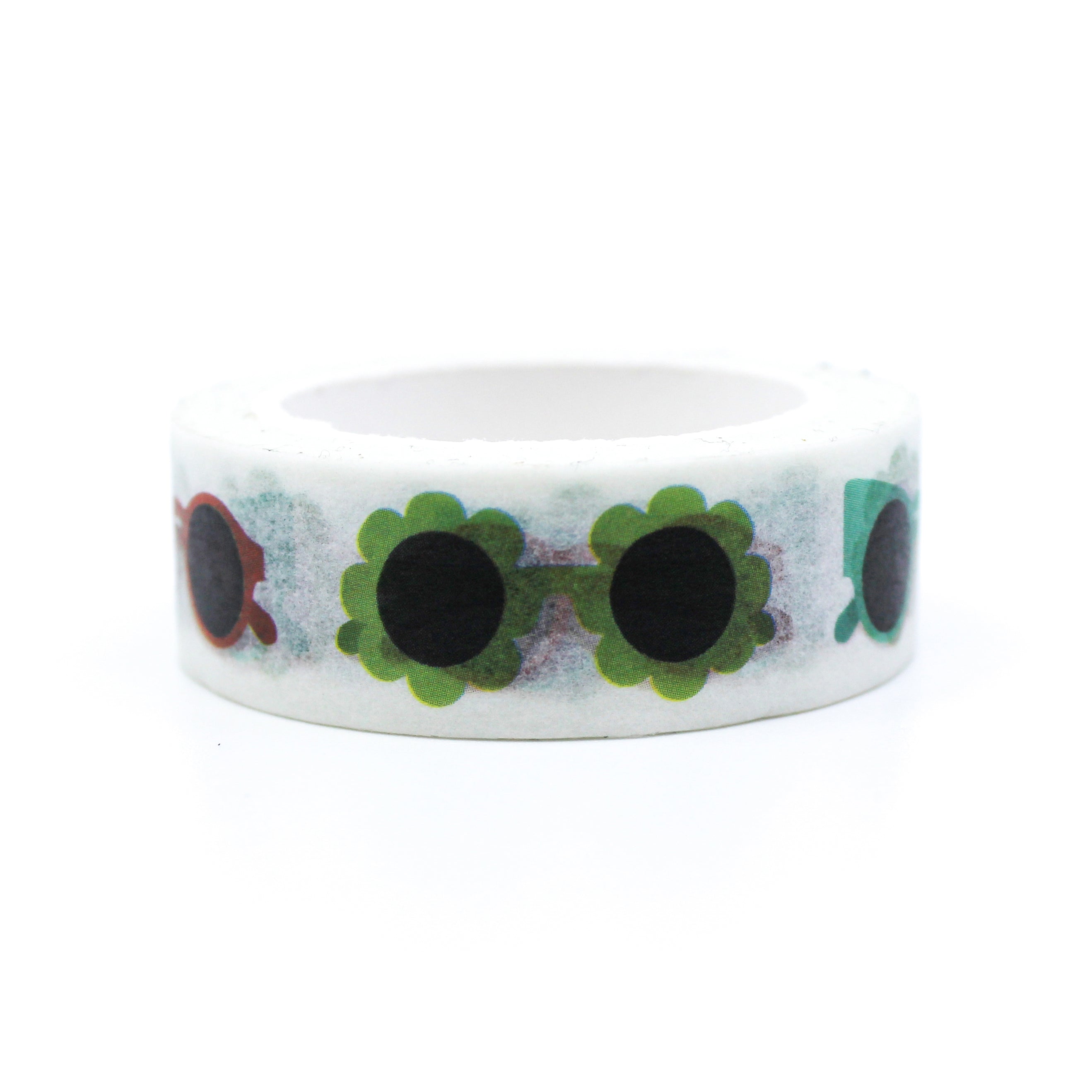 This is front view of retro sunglasses shades washi tape is a fun and nostalgic throw back to 70's fashion, from BBB Supplies Craft Shop.