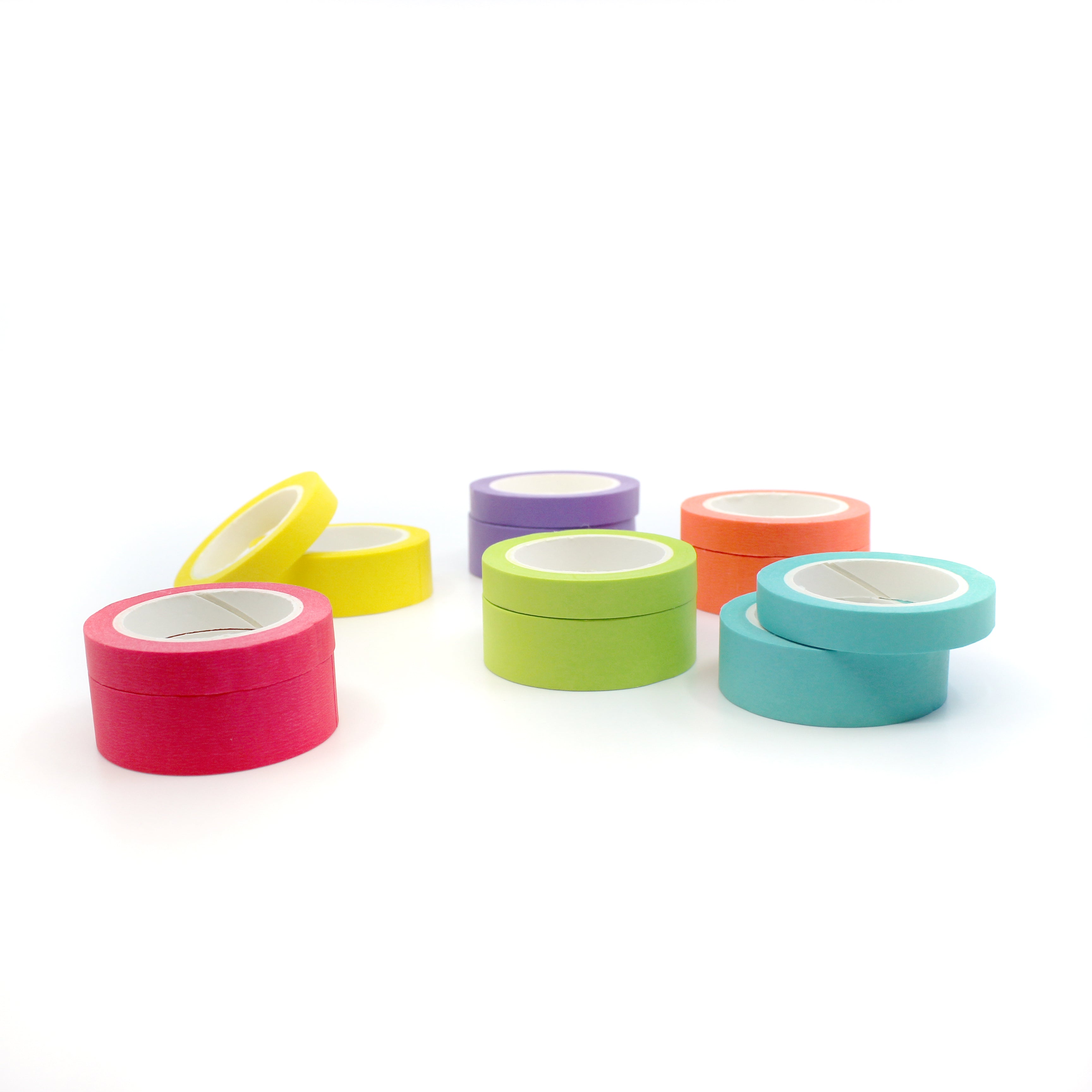 This neon blue washi tape is vibrant and fun. This washi tape is part of our solid neon thick-thin matching duo washi collection. Find the perfect color for any project in BBB Supplies' thick-thin solids collection from neon to neutral to pastel and more.