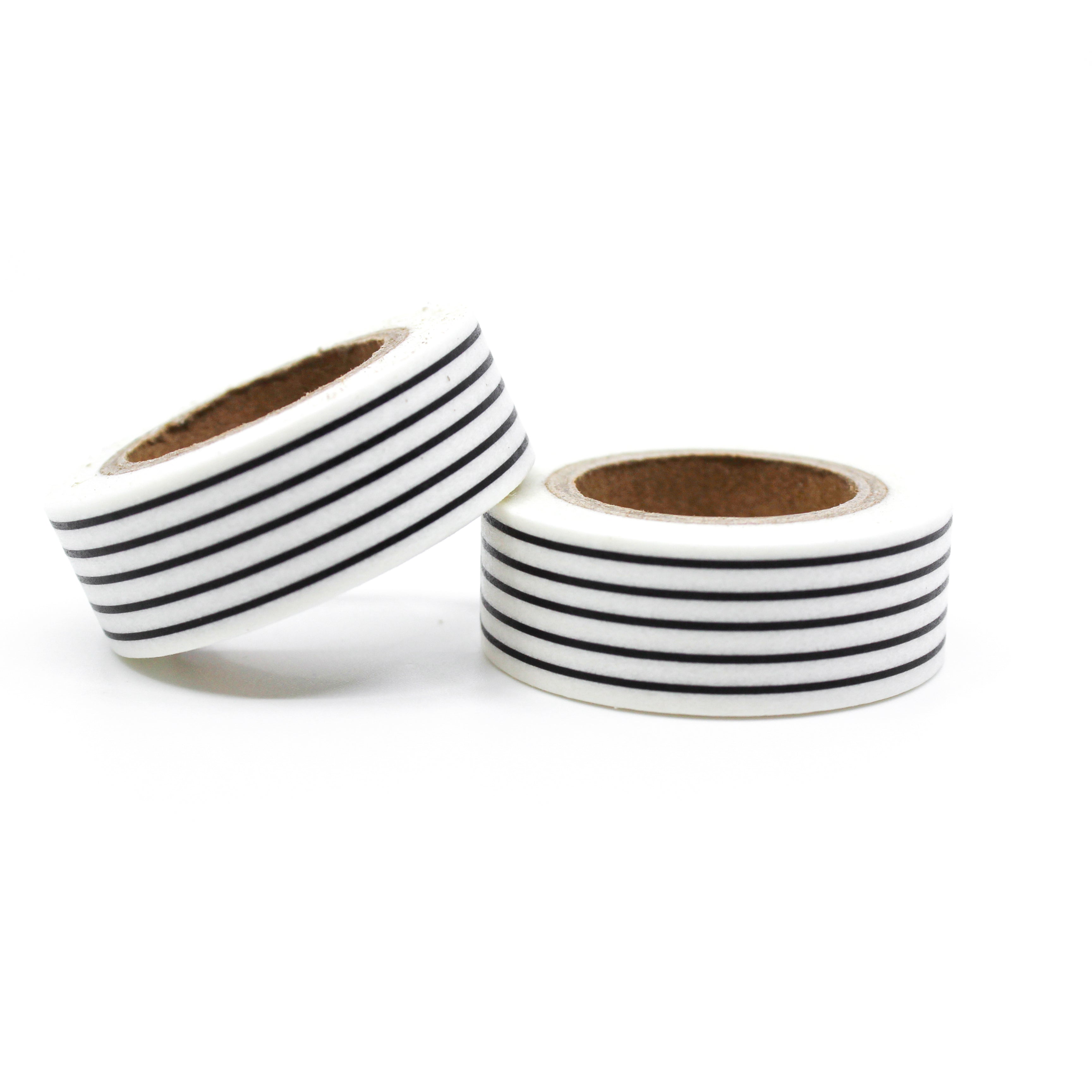 This is a graphic of black and white stripe pattern for Journal Supplies, Scrapbooking washi tapes from BBB Supplies Craft Shop