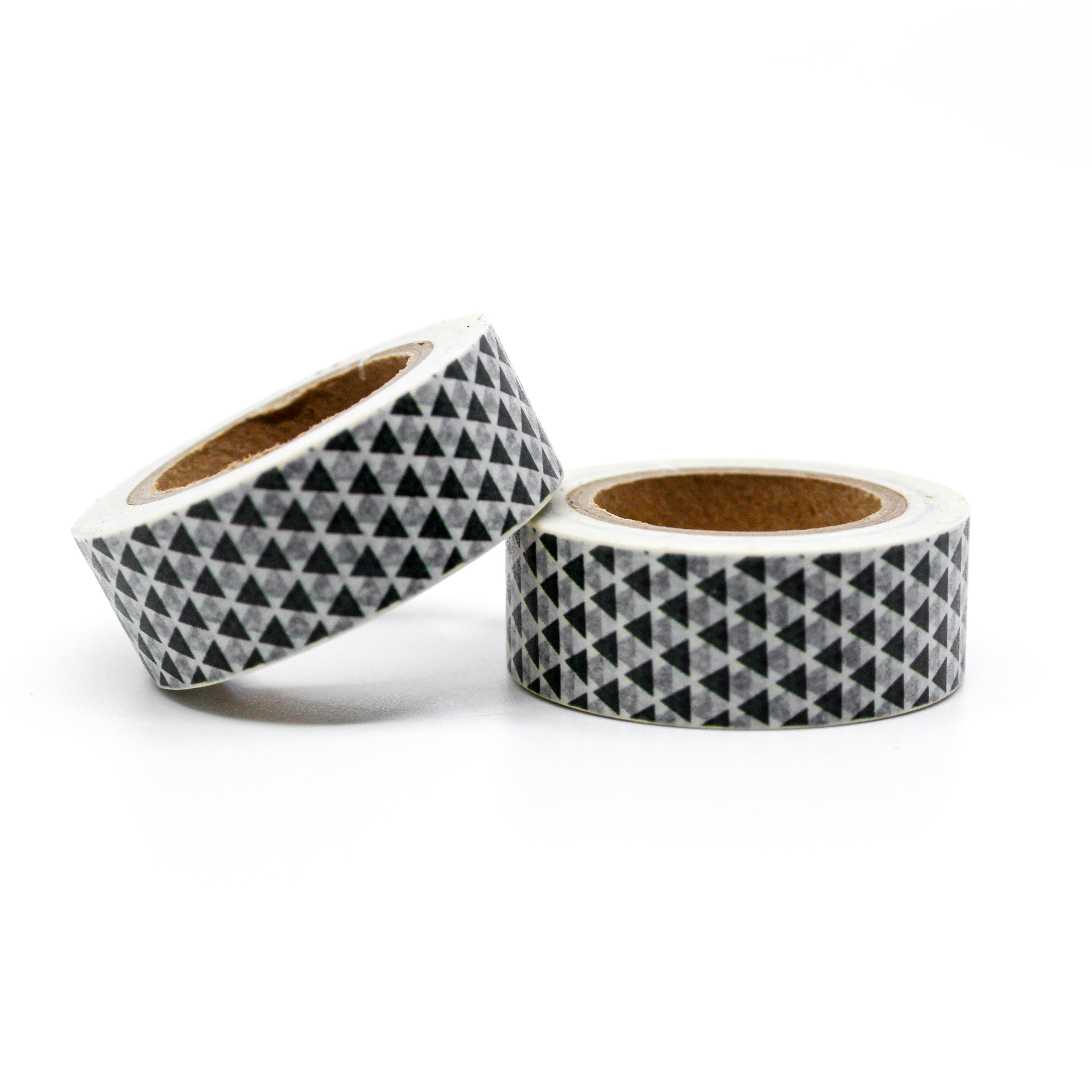 This is a cute black and white geometric triangle pattern for Journal Supplies, Scrapbooking washi tapes from BBB Supplies Craft Shop