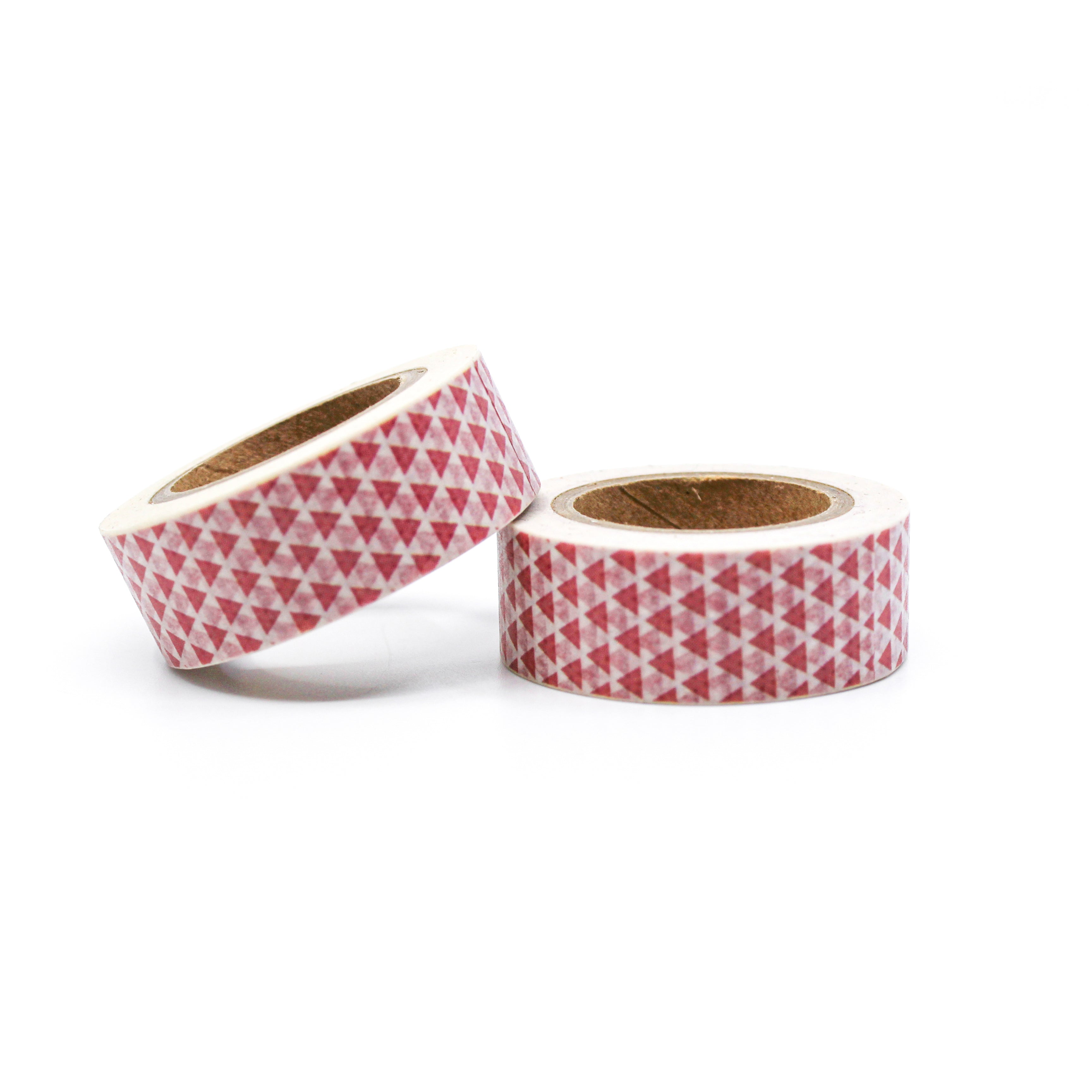 This is a cute red and white geometric triangle pattern for Journal Supplies, Scrapbooking washi tapes from BBB Supplies Craft Shop