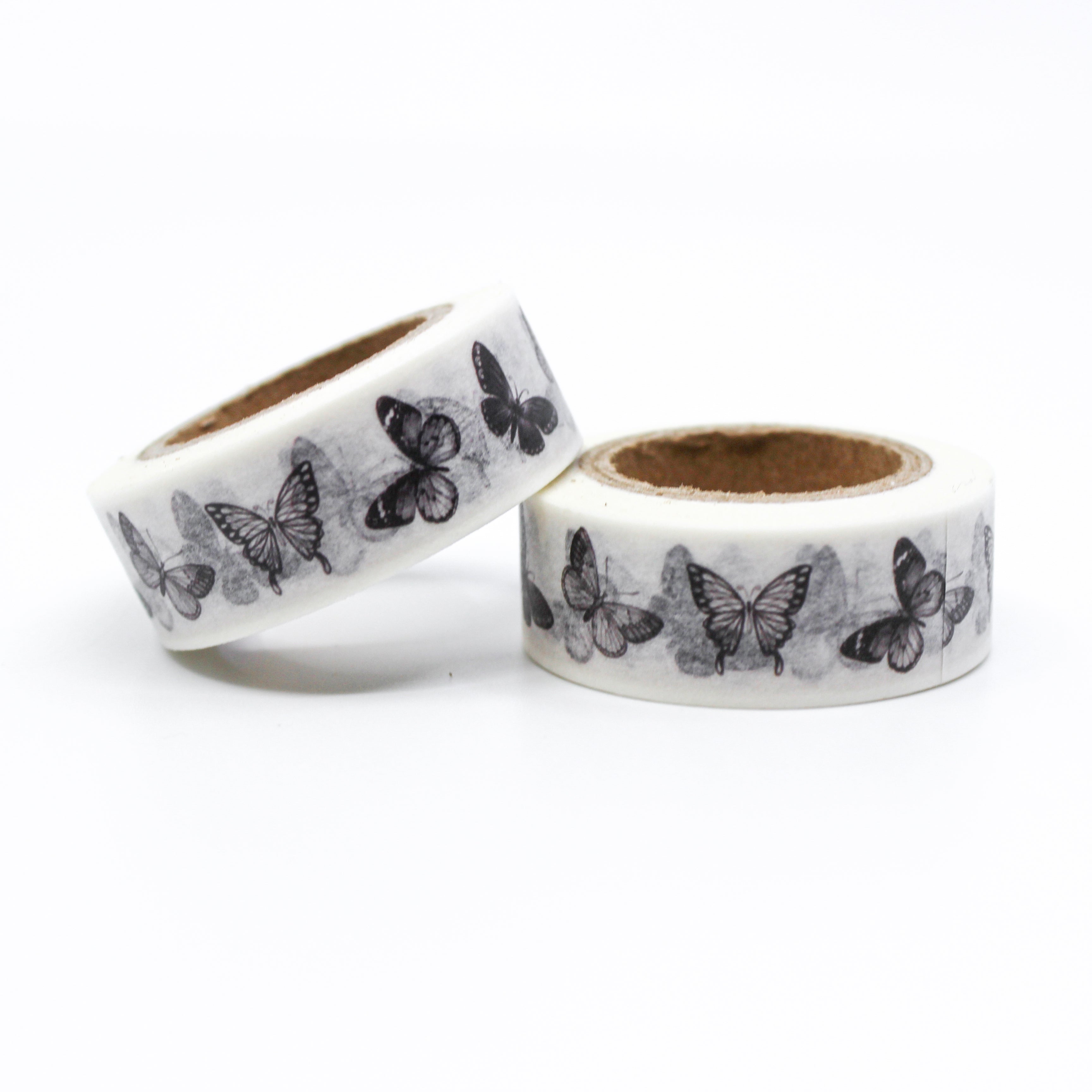 This is a cute black and white butterflies pattern for Journal Supplies, Scrapbooking washi tapes from BBB Supplies Craft Shop