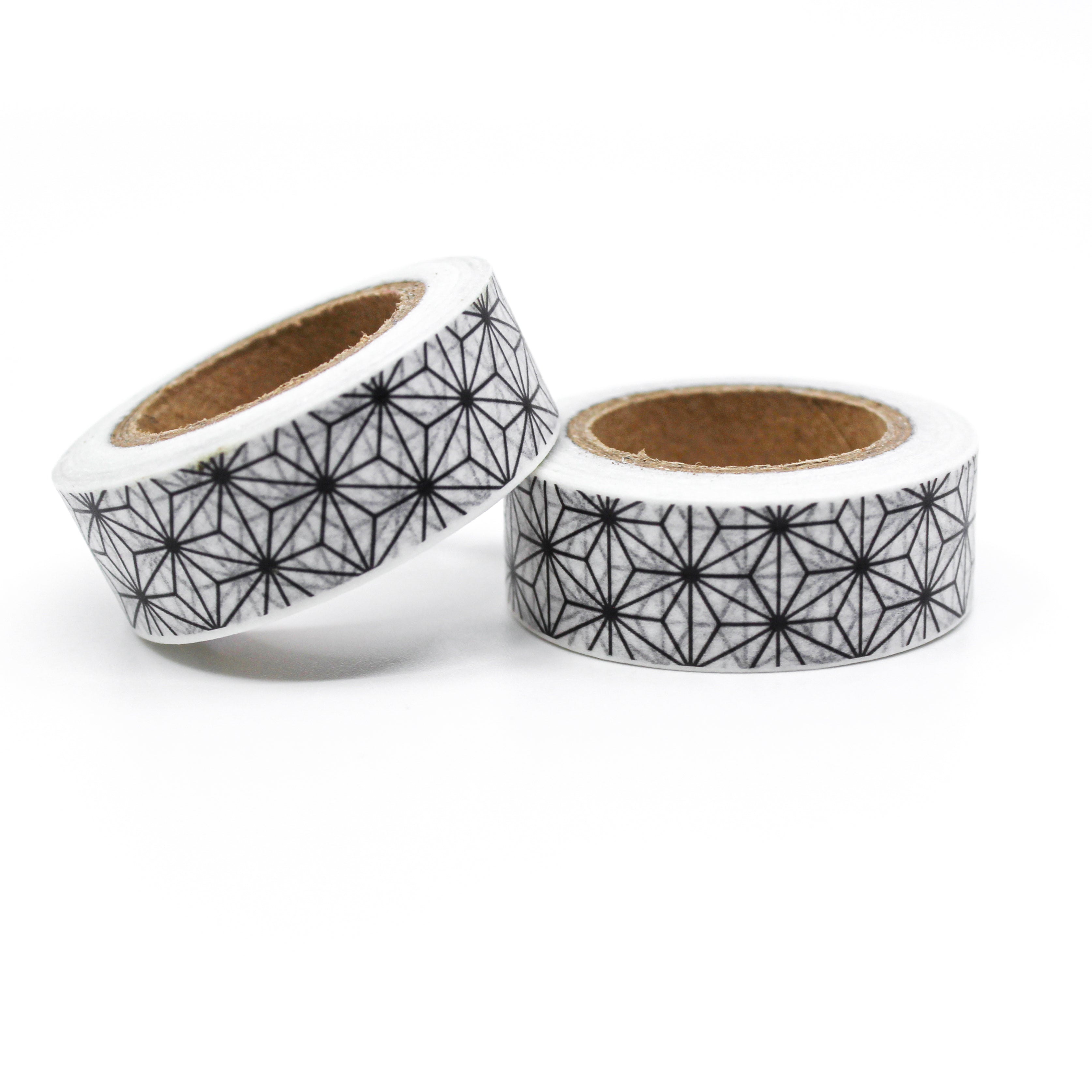 This is a cute geometric flower pattern for Journal Supplies, Scrapbooking washi tapes from BBB Supplies Craft Shop