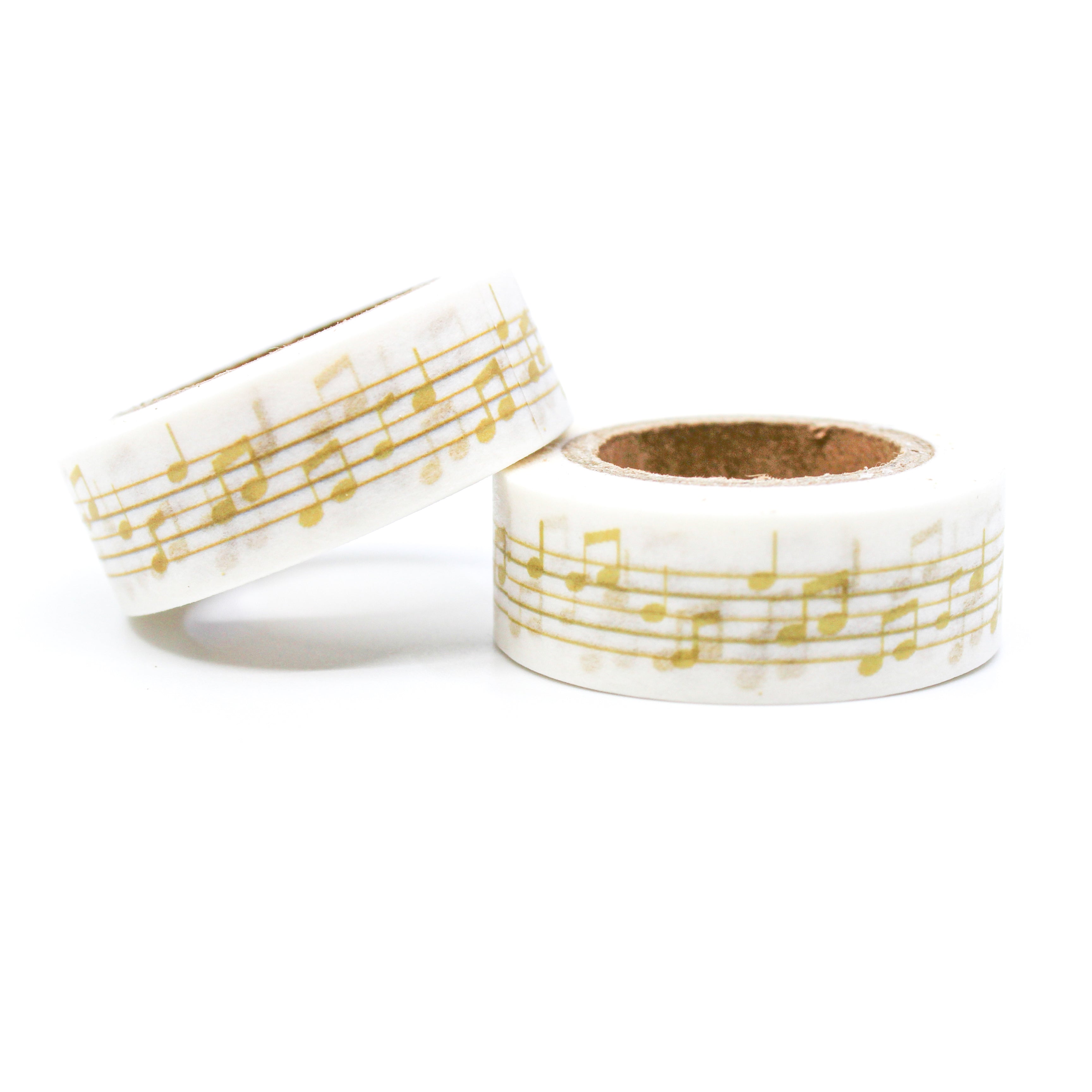 This is a yellow color music notes for Journal Supplies, Scrapbooking washi tapes from BBB Supplies Craft Shop
