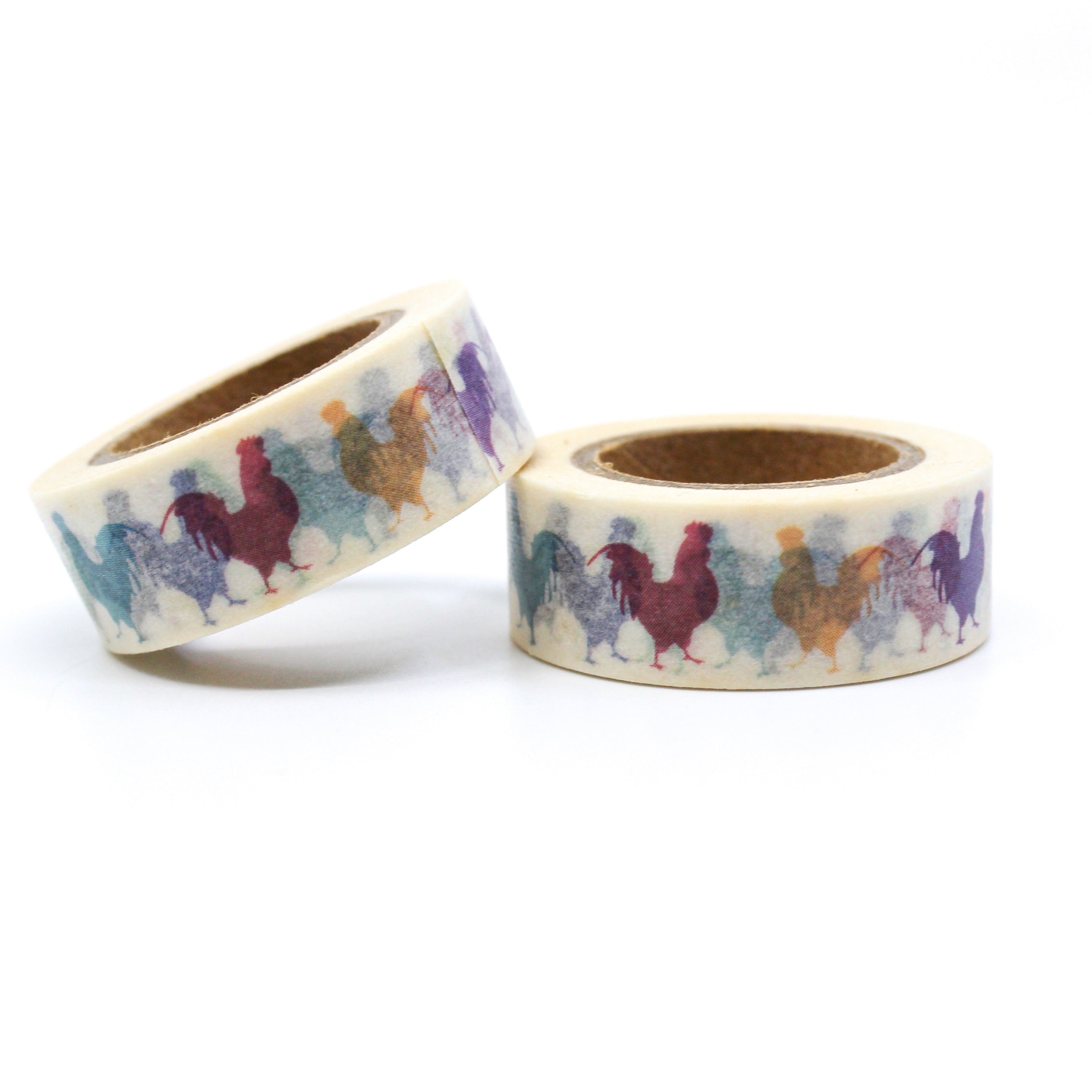This is a cute and colorful rooster for Journal Supplies, Scrapbooking washi tapes from BBB Supplies Craft Shop