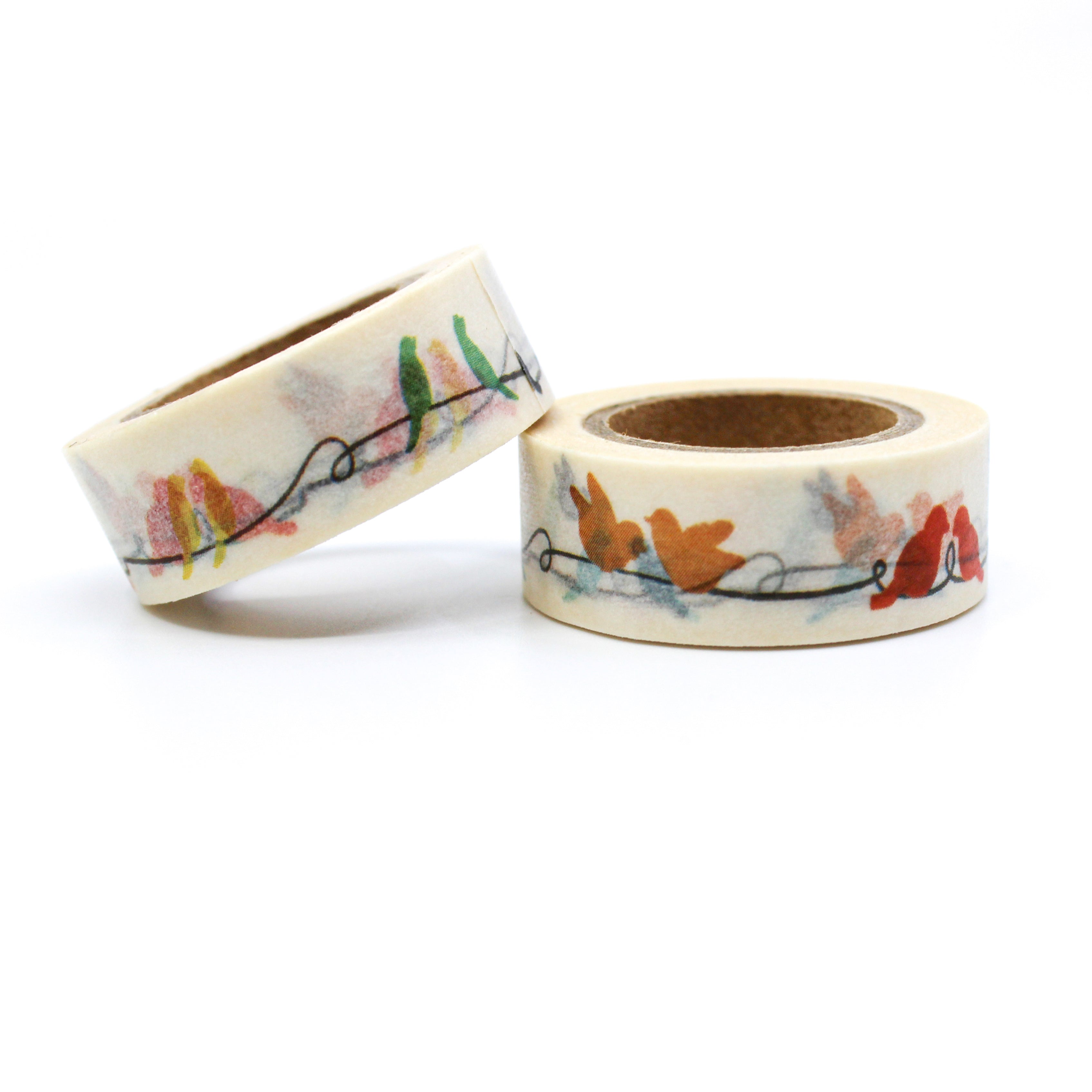 This is a sweet scenery of love birds on a wire for Journal Supplies, Scrapbooking washi tapes from BBB Supplies Craft Shop