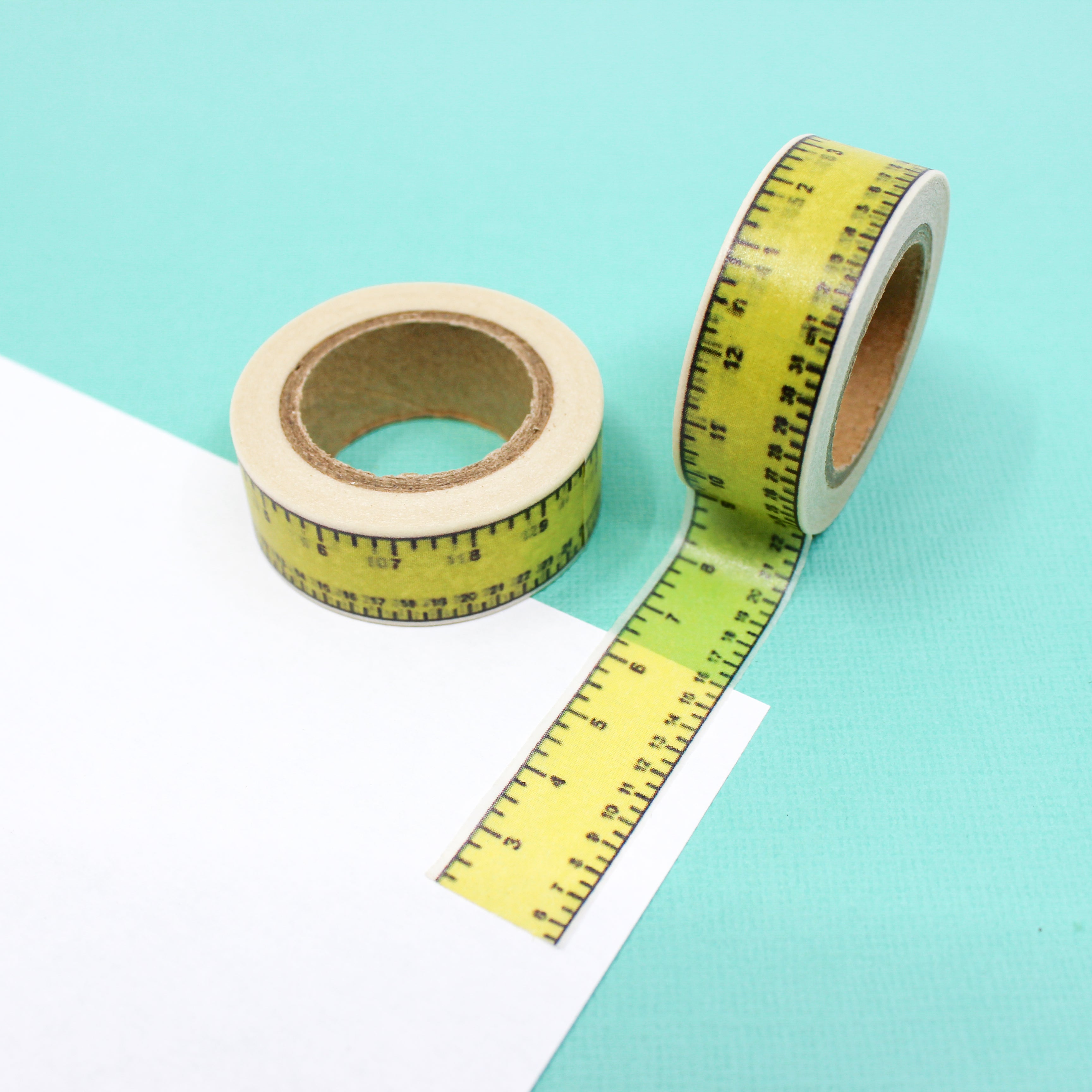 Ruler Measuring Tape Washi in Black and White - Paper Tape Great