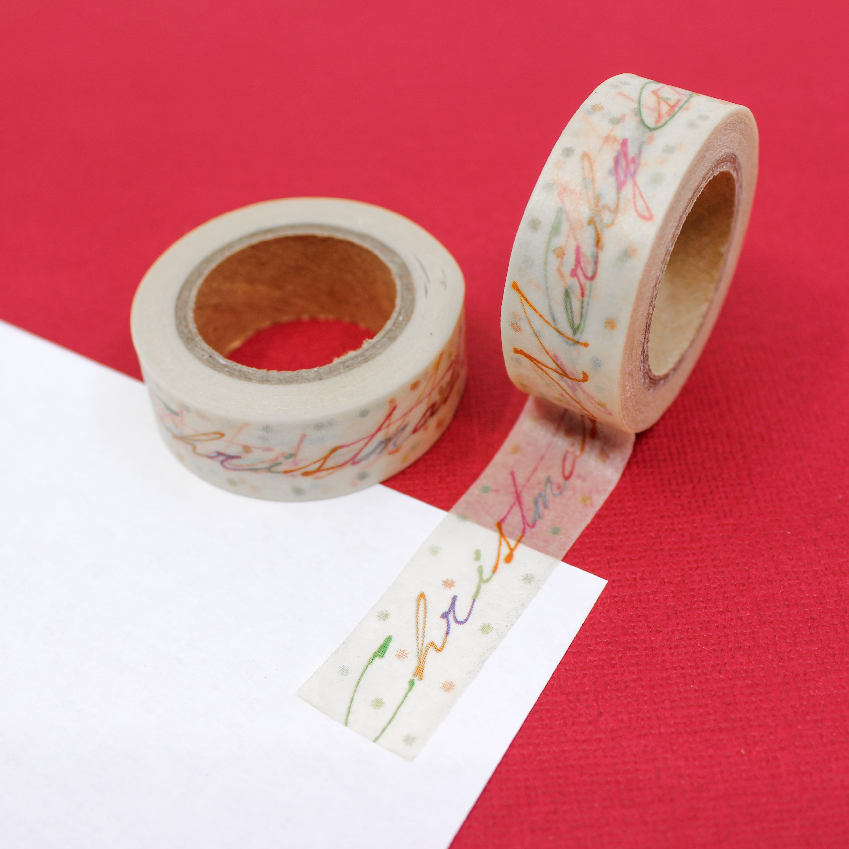 Cursive Merry Christmas Text Washi