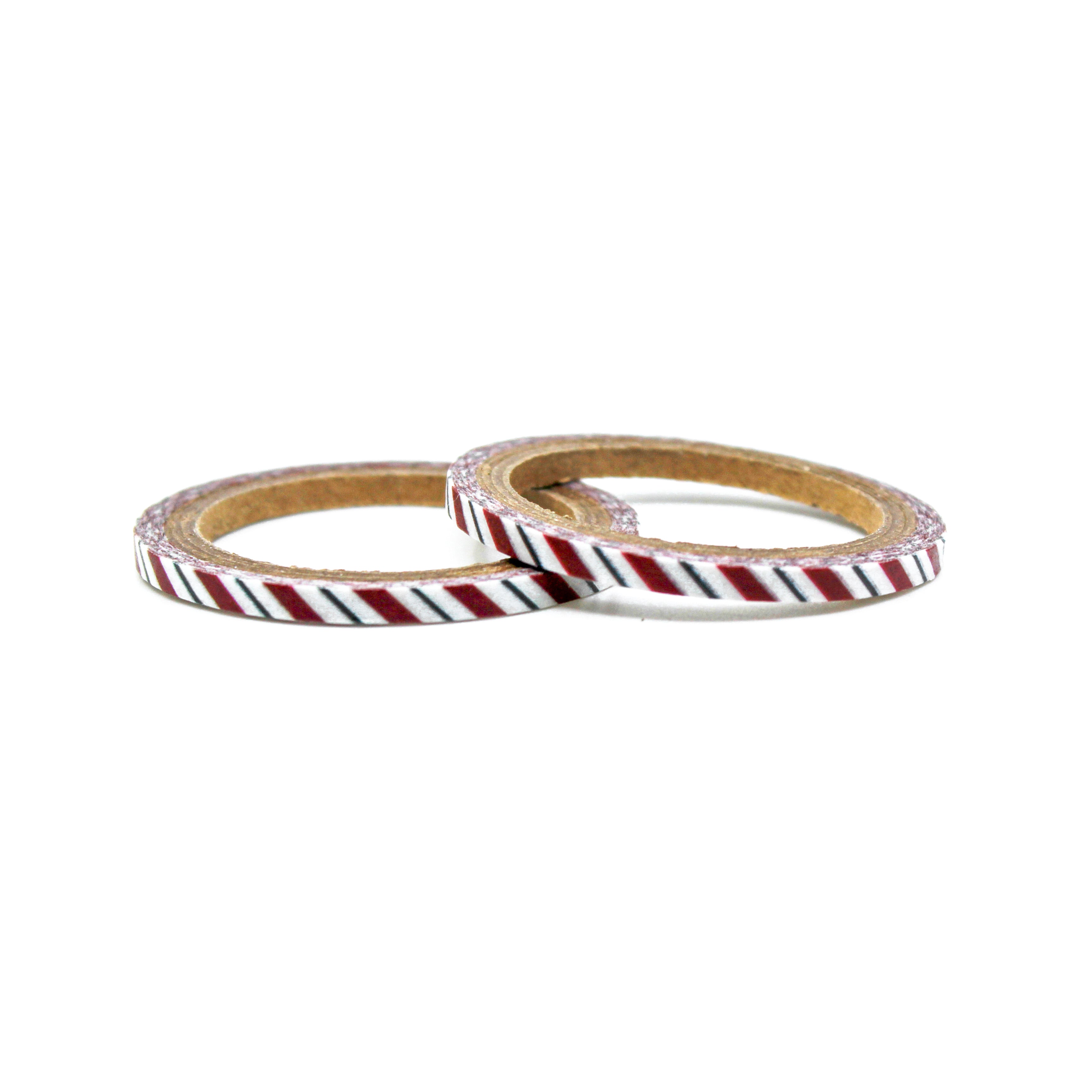 This is a white and red candy cane stripe washi tapes from BBB Supplies Craft Shop