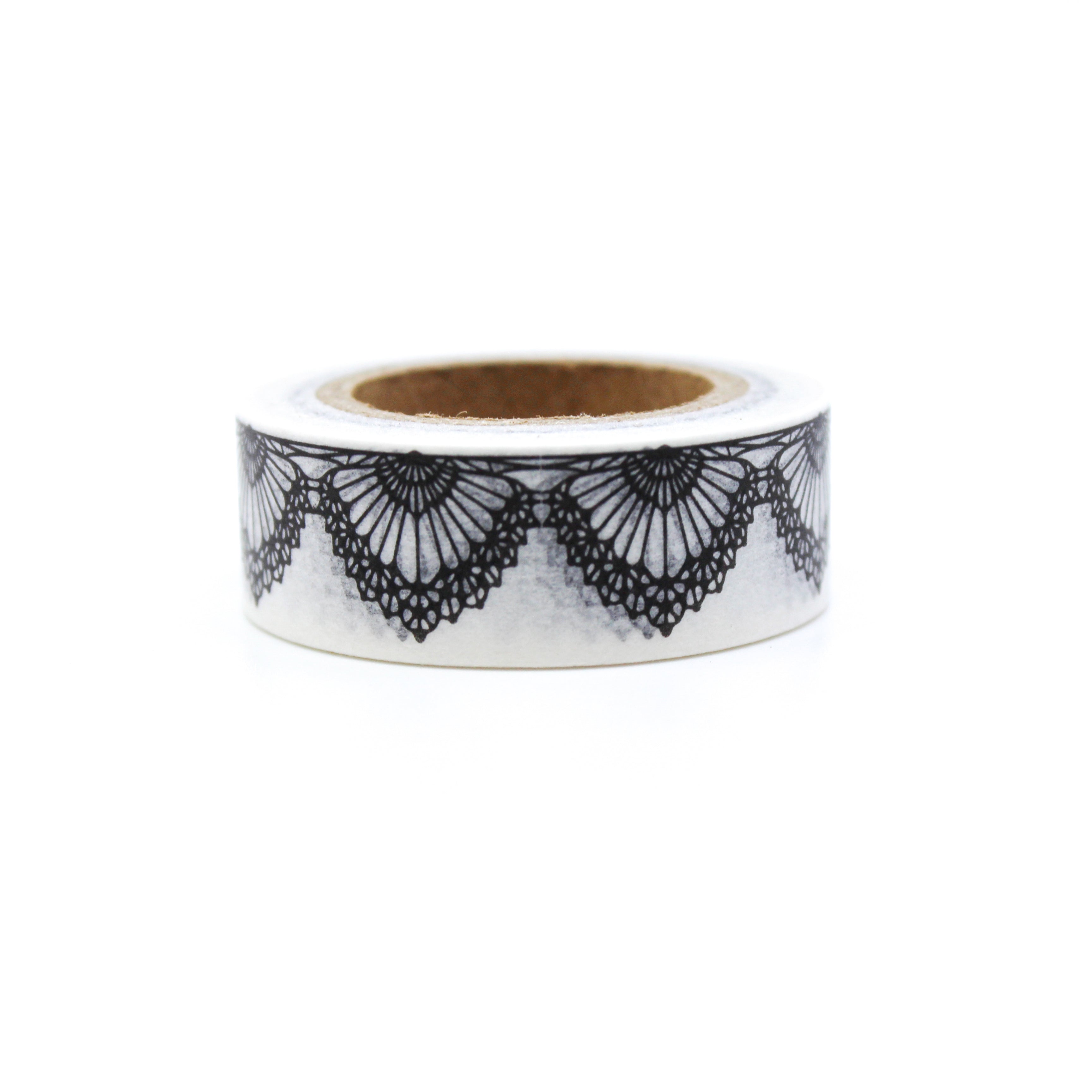 This is a black lace filigree with white background washi tapes from BBB Supplies Craft Shop