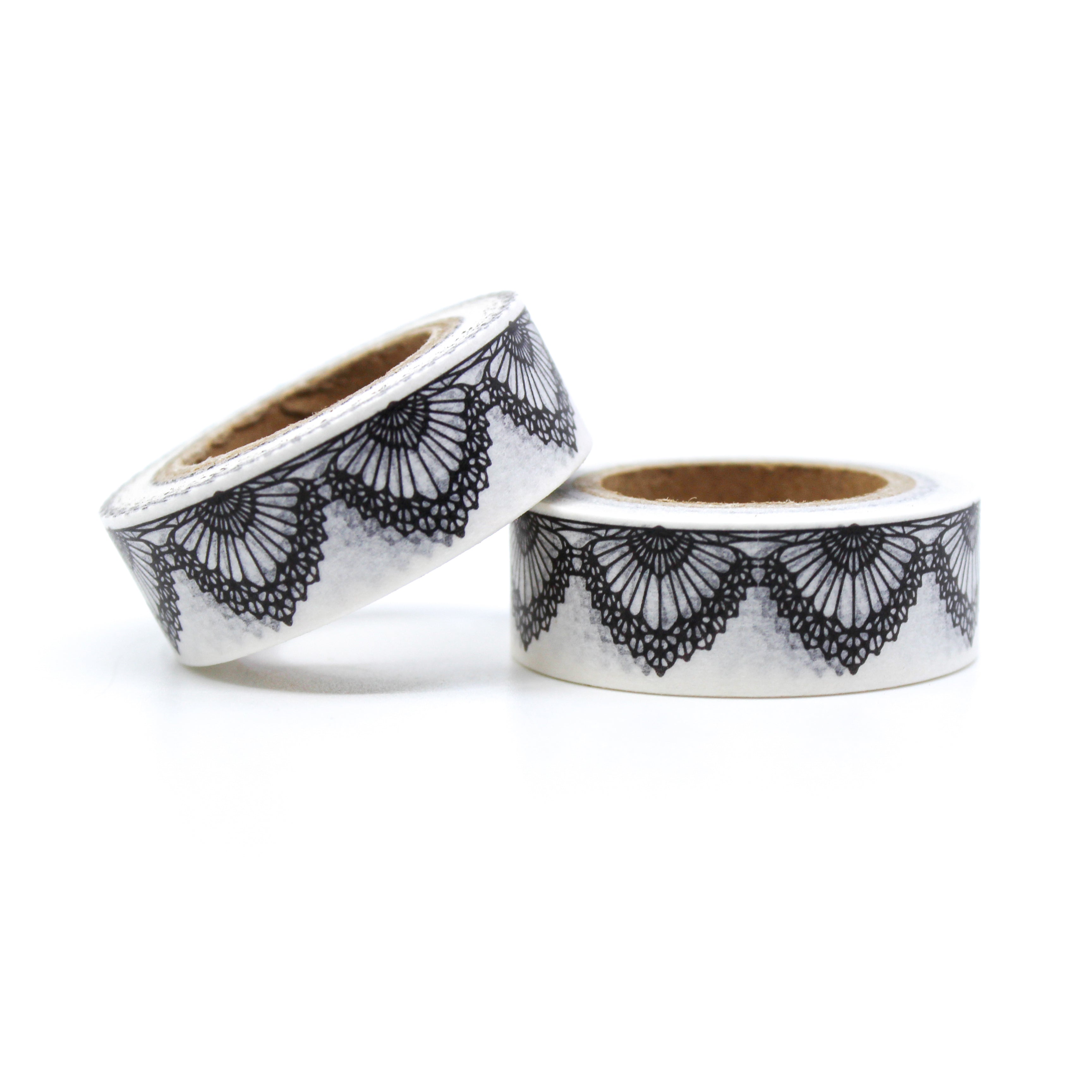 This is a black white lace flag borders for Journal Supplies, Scrapbooking washi tapes from BBB Supplies Craft Shop