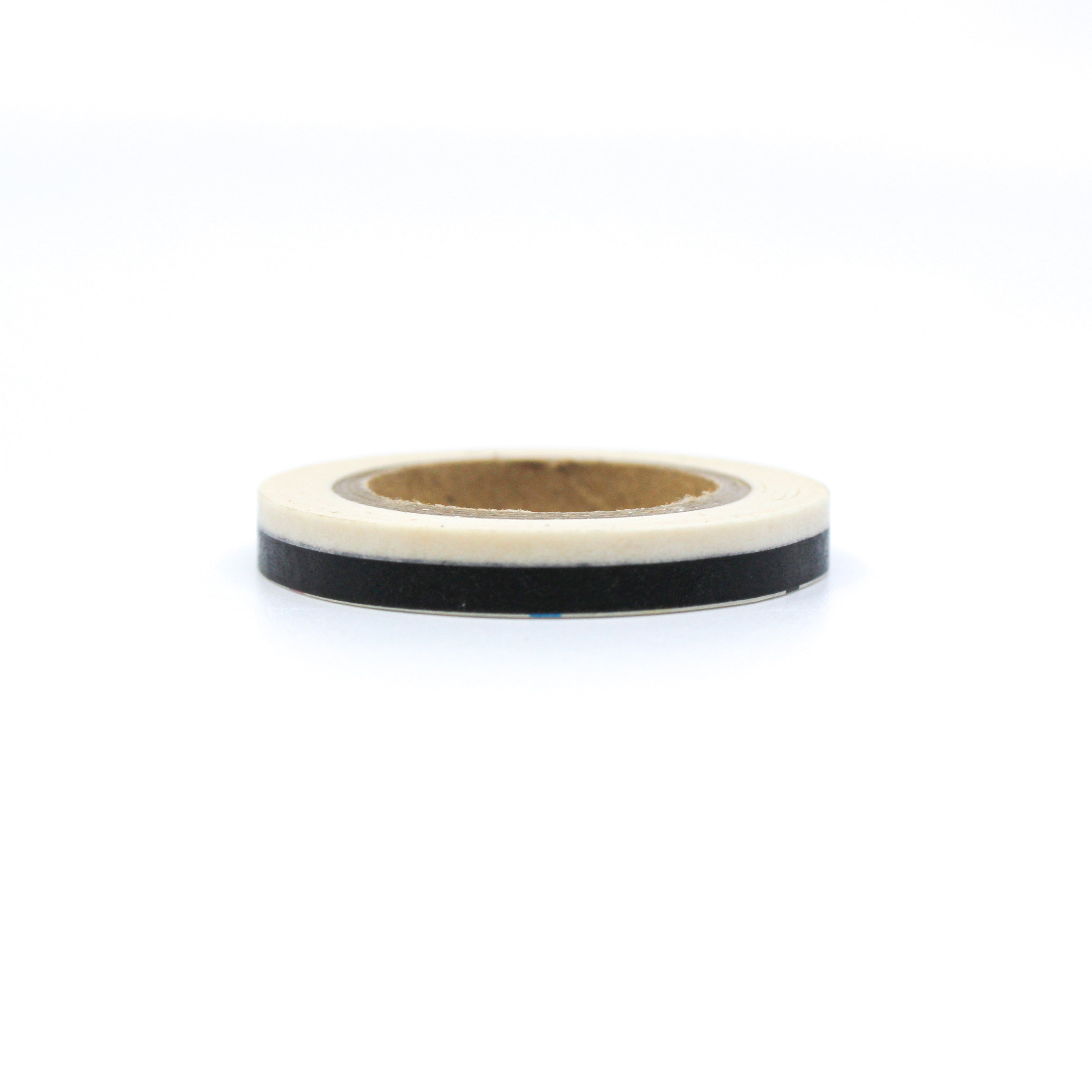 This is a black white solid foil thin vertical washi tapes from BBB Supplies Craft Shop