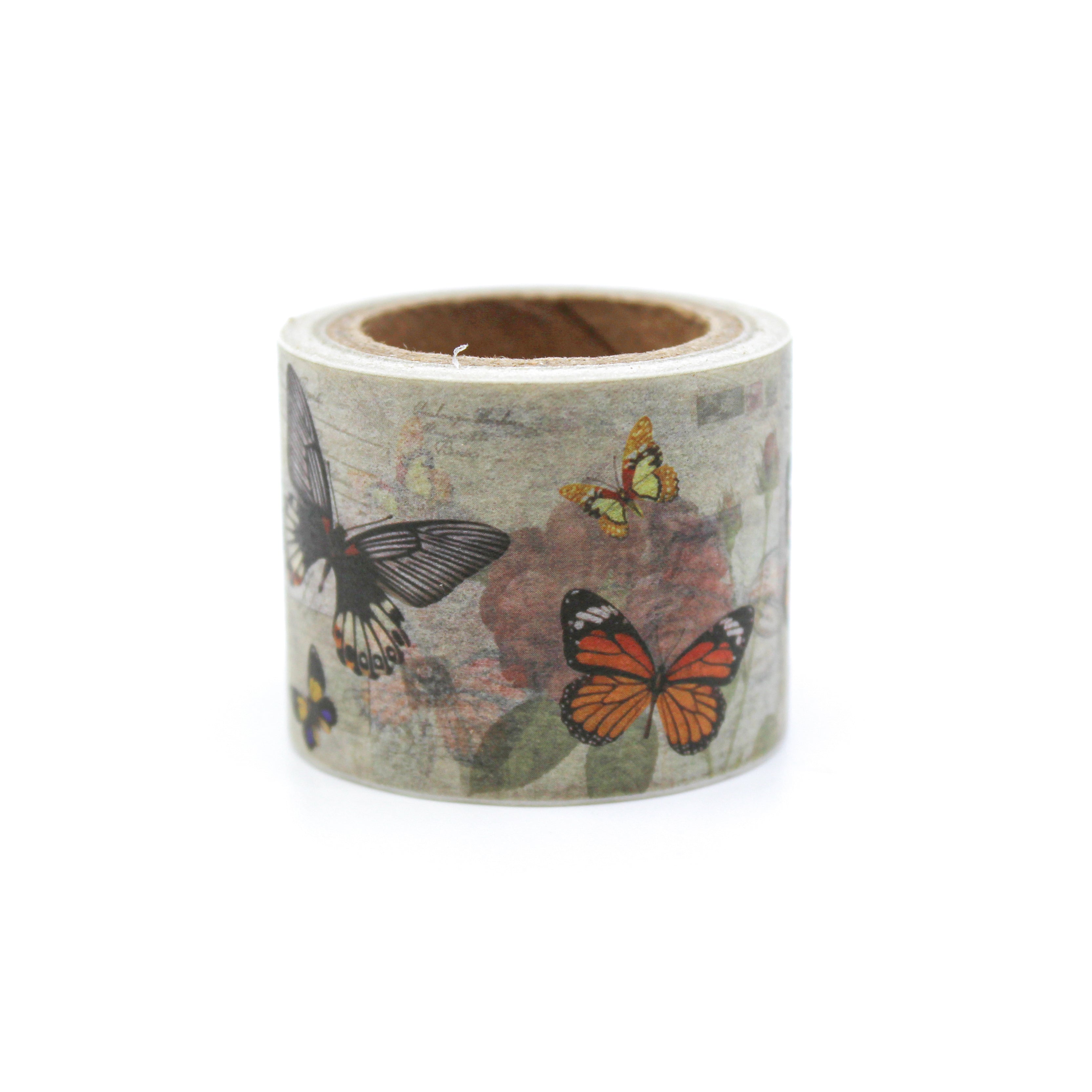 This is a big sand small bugs like butterflies pattern with vintage background washi tape from BBB Supplies Craft Shop