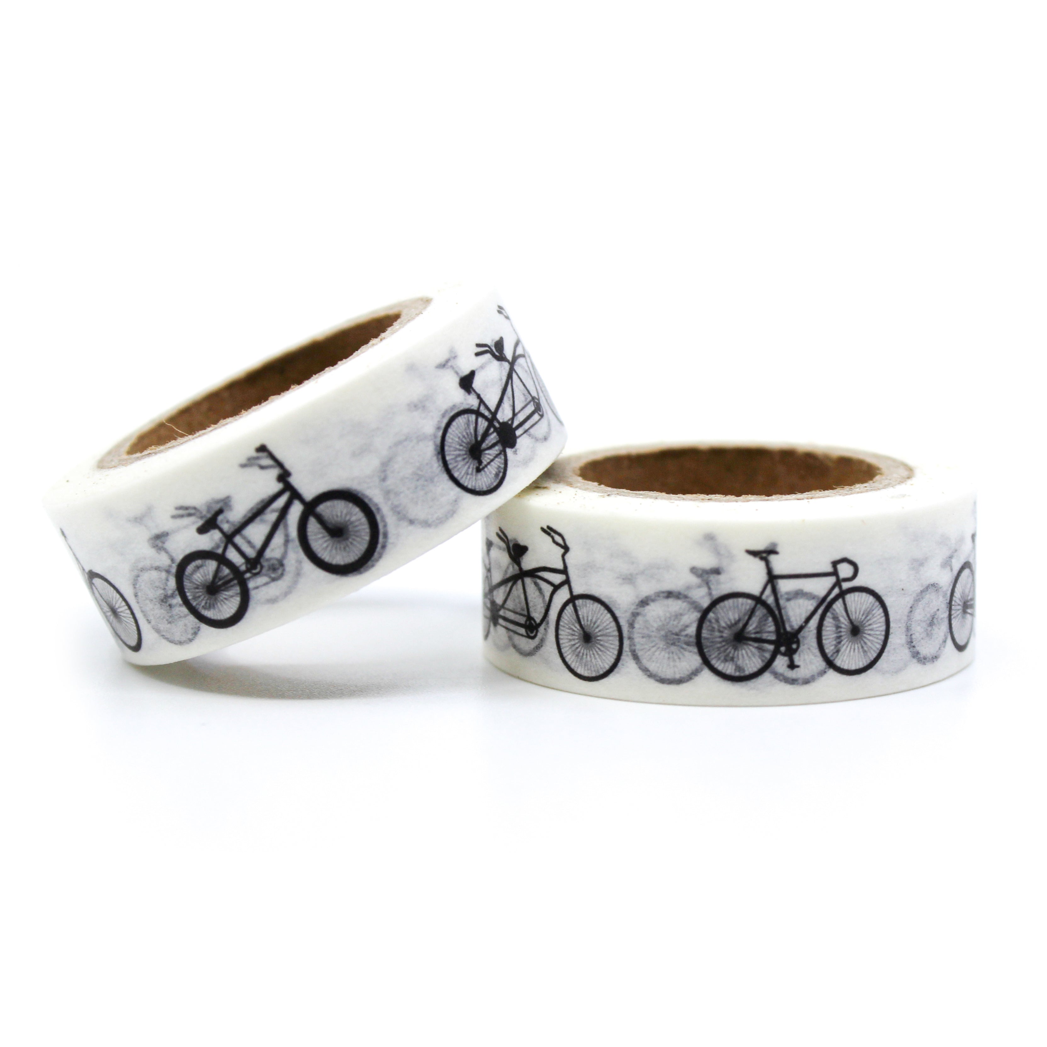 This is a black and white old vintage bicycles  for Journal Supplies, Scrapbooking washi tapes from BBB Supplies Craft Shop