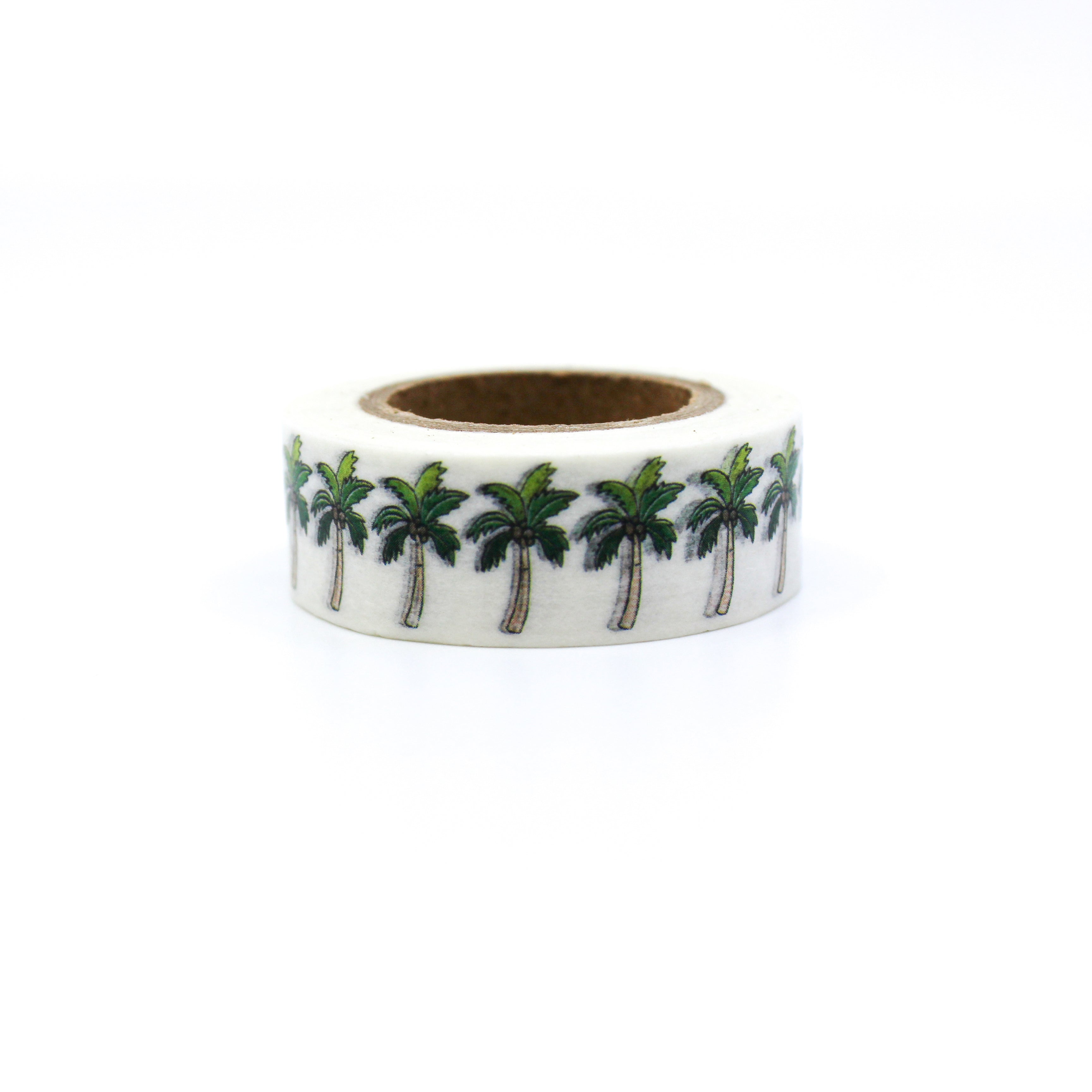 This is a green lined palm tree with white background washi tapes from BBB Supplies Craft Shop