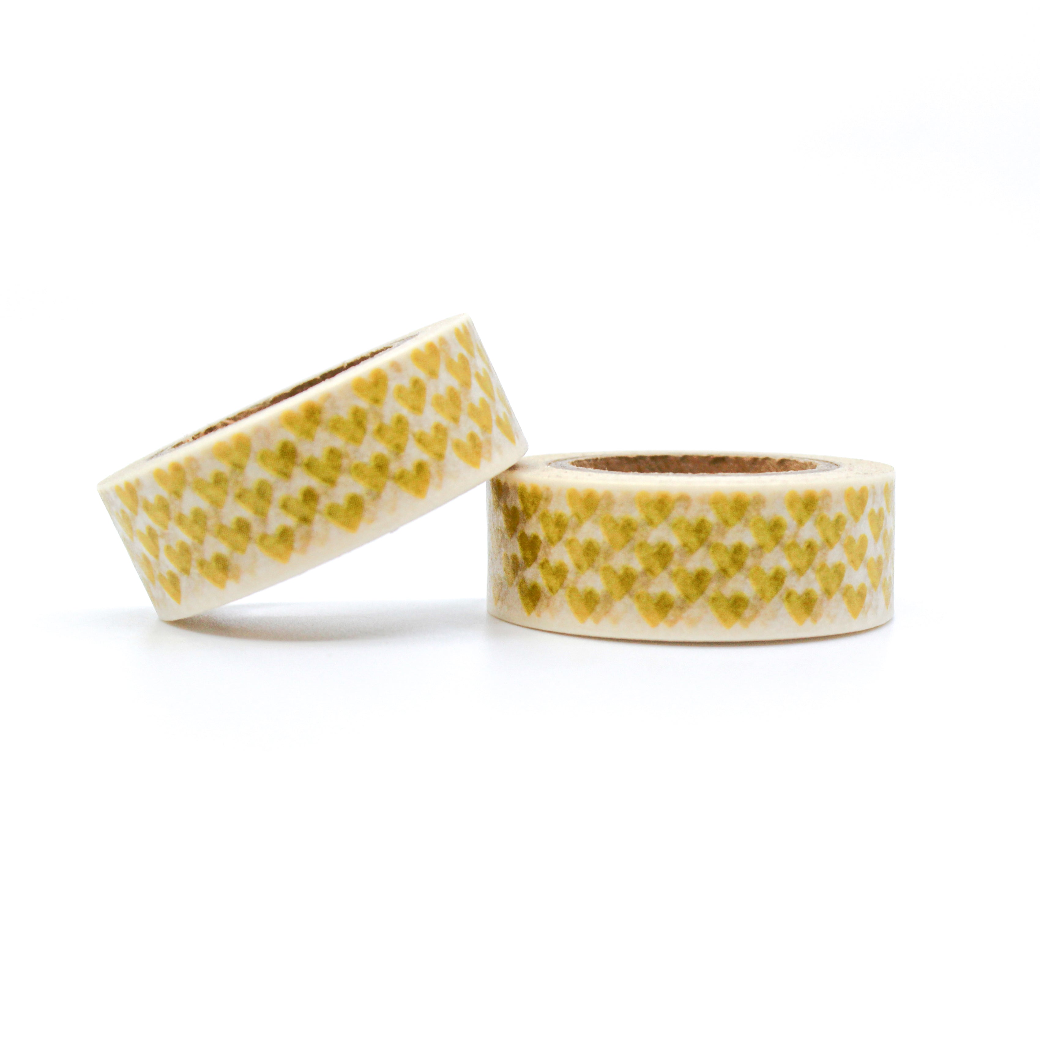 This is a tiny and yellow hearts pattern for Journal Supplies, Scrapbooking washi tapes from BBB Supplies Craft Shop