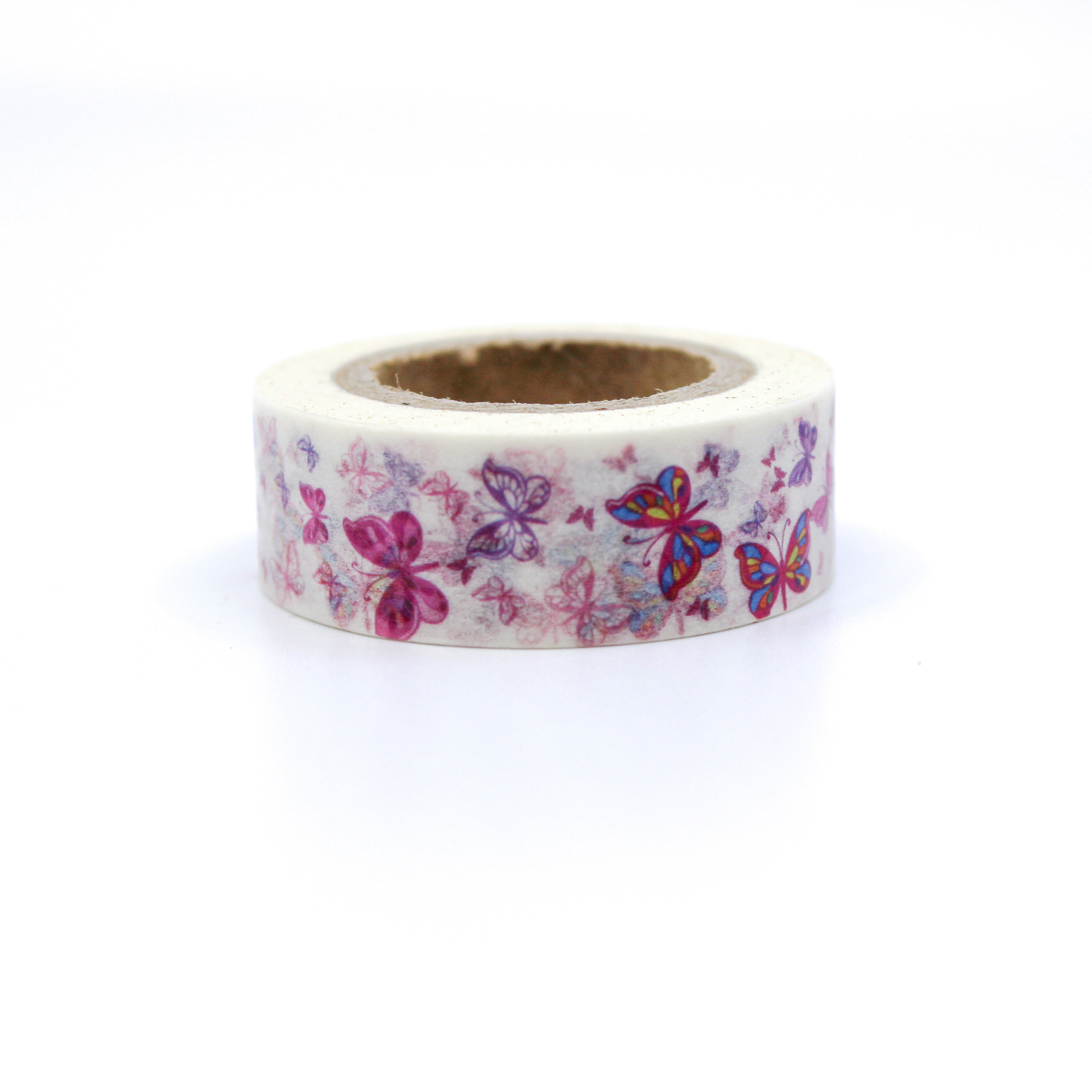This is a pink butterfly with white background washi tapes from BBB Supplies Craft Shop