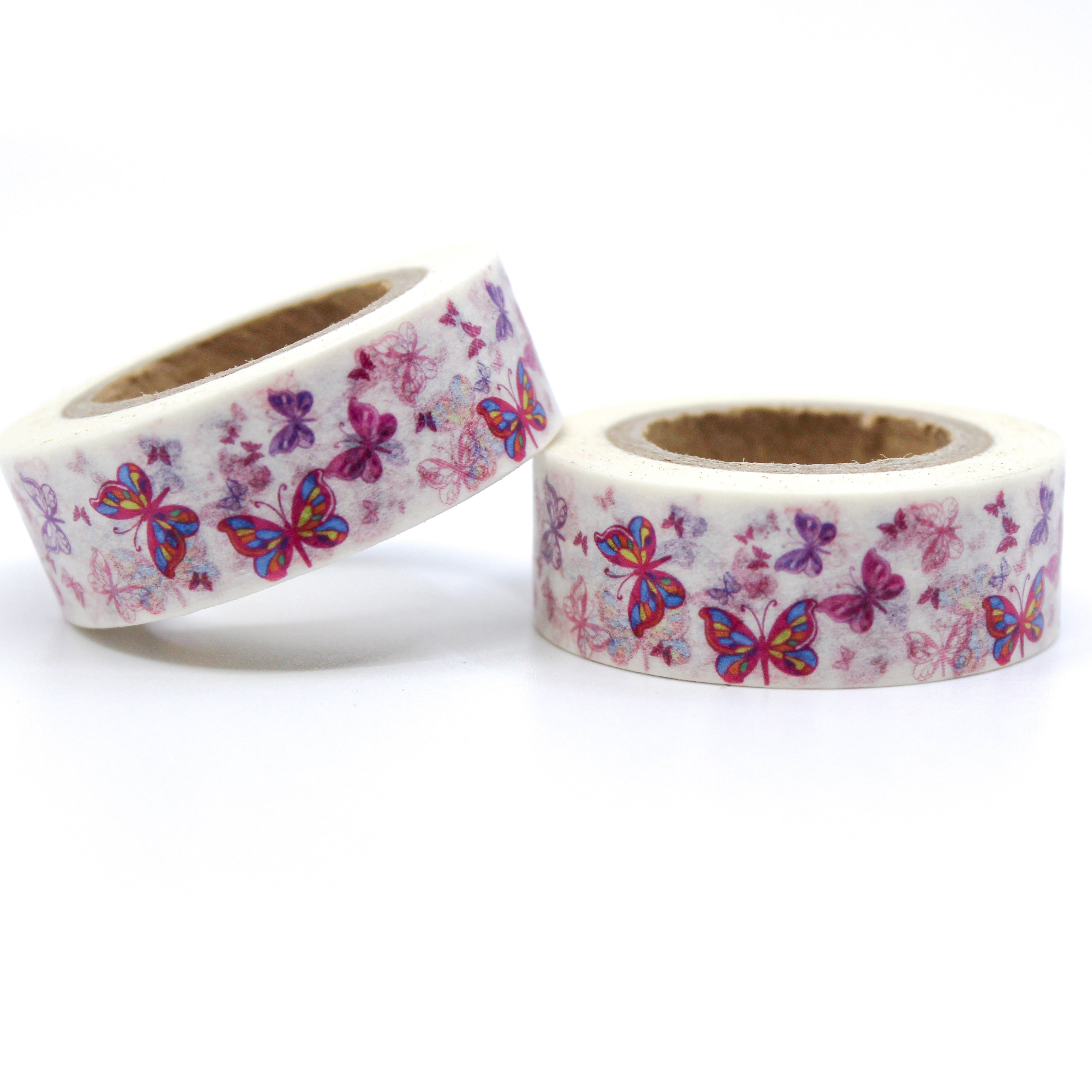 This is a wonderful pink puff butterflies style for Journal Supplies, Scrapbooking washi tapes from BBB Supplies Craft Shop