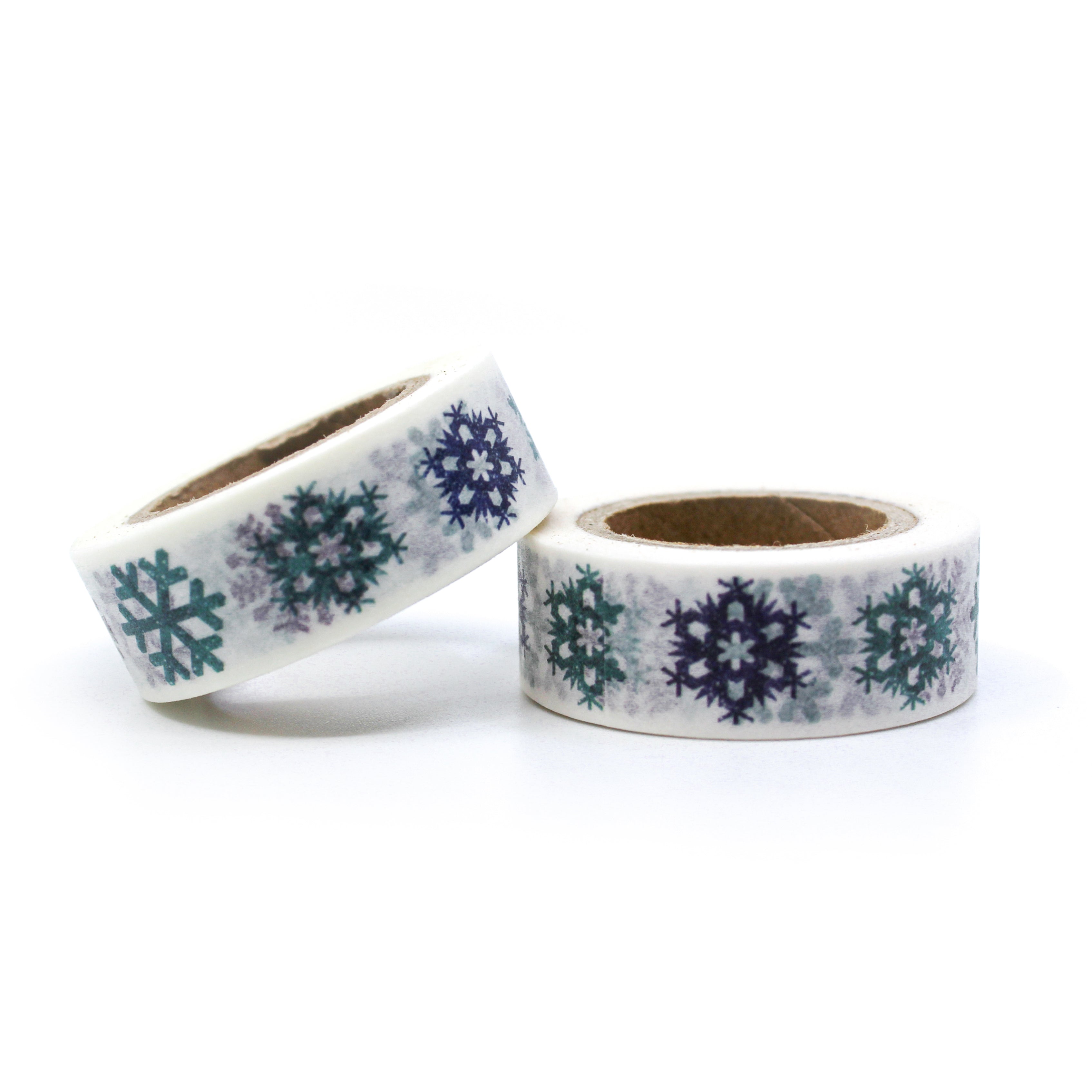 This is a multi color collection of snowflakes for Journal Supplies, Scrapbooking washi tapes rom BBB Supplies Craft Shop