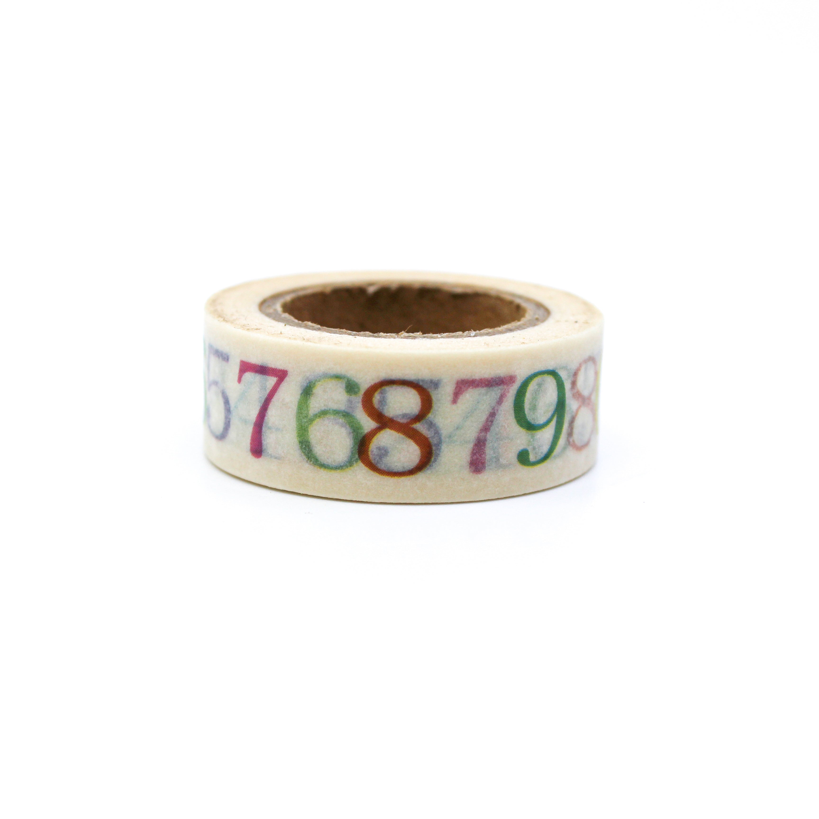 This is a variety of colors of numbers washi tape from BBB Supplies Craft Shop