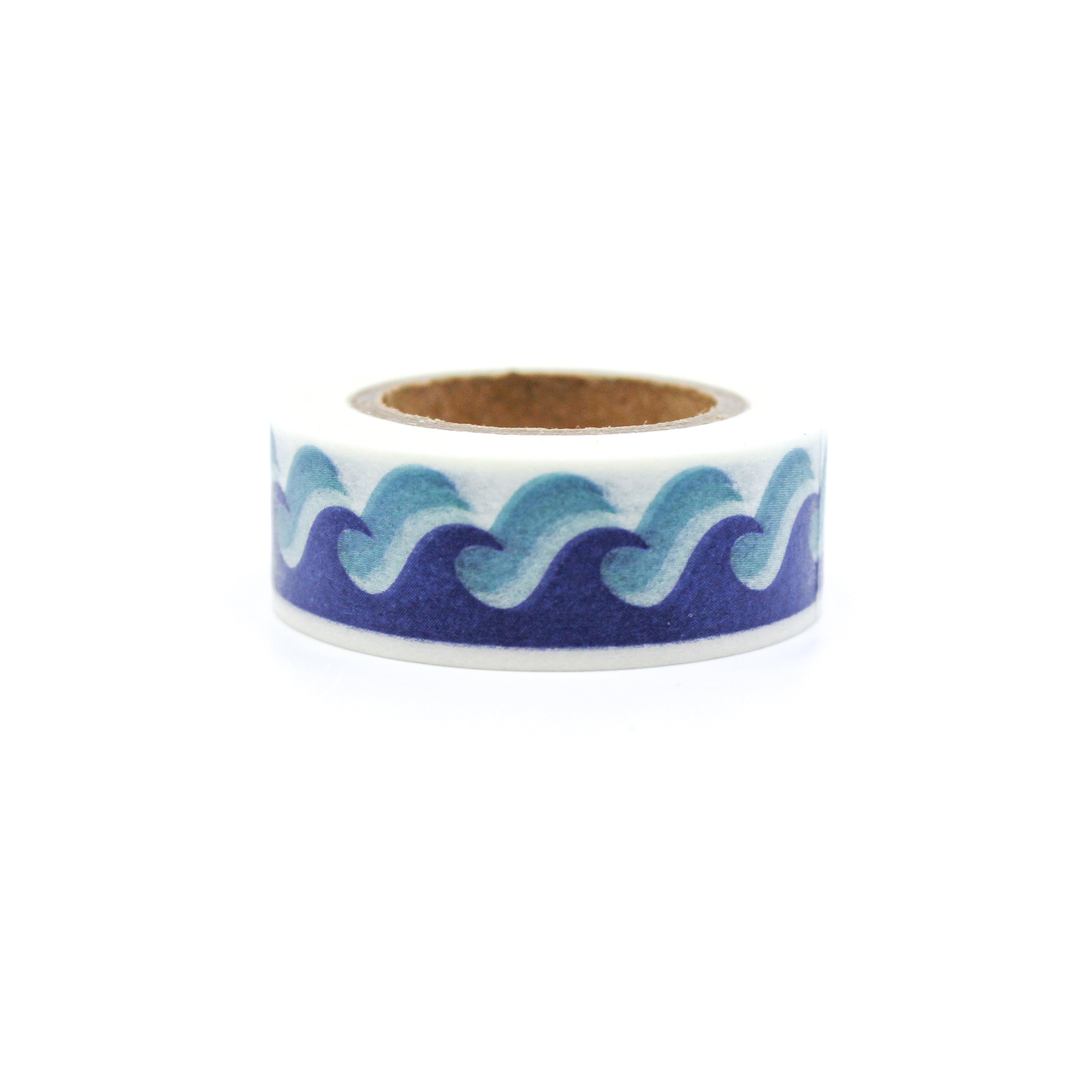 This is a blue waves in Californian ocean washi tape from BBB Supplies Craft Shop